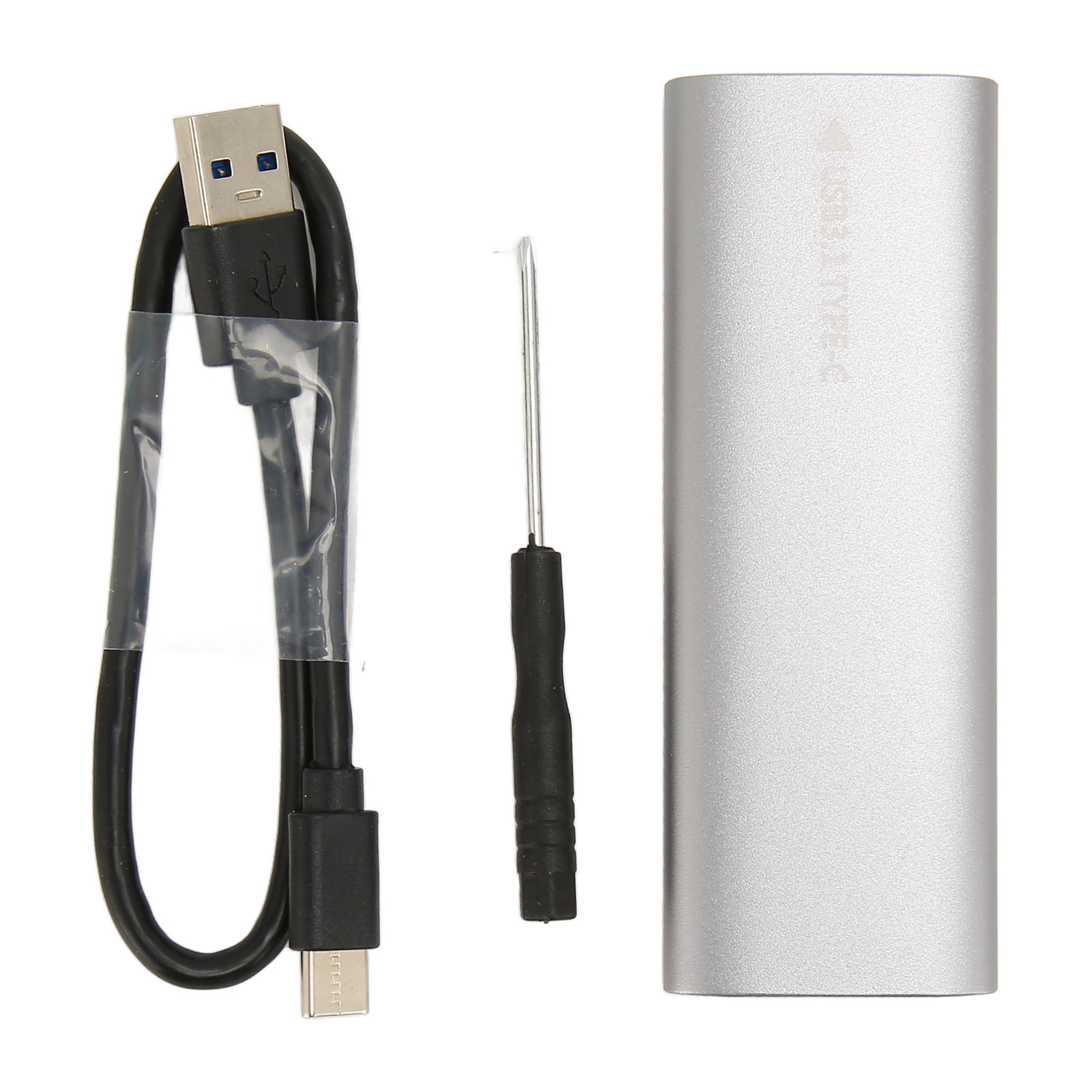 Externes M.2 Nvme Usb-c 3.1 10-gbit/s-gehäuse Aus Silberfarbener Aluminiumlegierung Für Ssds Der Baugrößen 2280/2260/2242/2230, Unterstützt Uasp Und Trim.