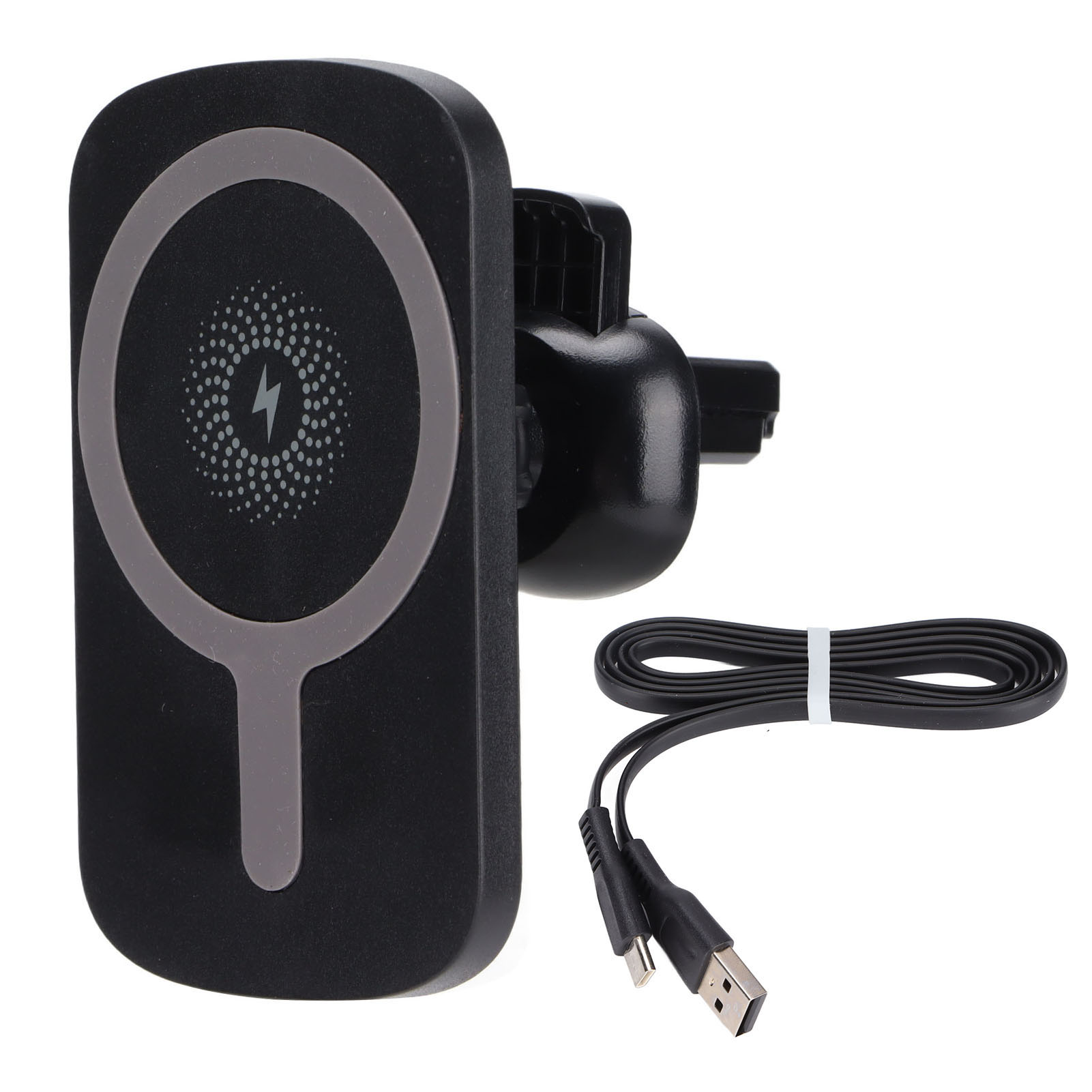 15w C14 Kabelloses Magnetisches Autoladegerät Für Iphone, Robust Und Schwarz, Lüftungsschlitzhalterung
