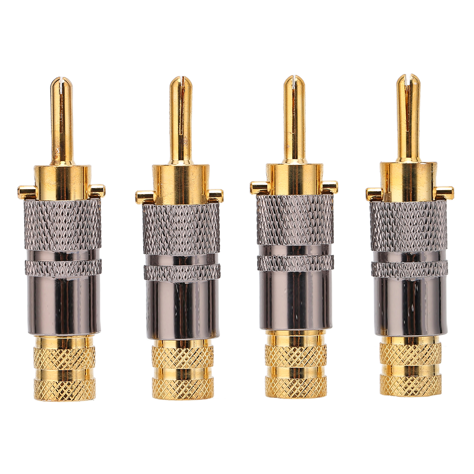 Preffair Ba1457 4 Stück 24k Vergoldete Bananenstecker-audioanschlüsse Für Hifi-lautsprecherkabel, Kompatibel Mit Kabeln Mit 8,7 Mm Durchmesser