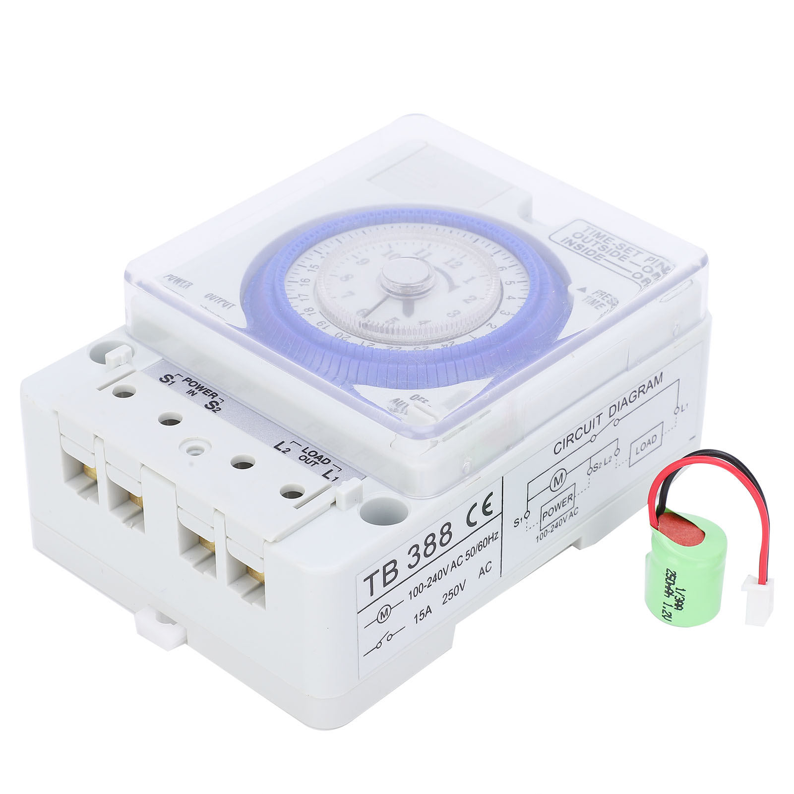 Tb-388 24-stunden-programmierbarer Schalter Mit Quarz-schrittmotor, Für Wechselstrom 100–240 V, 50/60 Hz