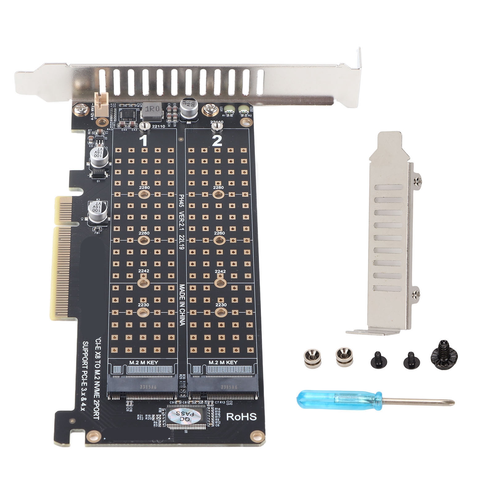 Nvme-zu-pcie-x8-dual-32-gbit/s-erweiterungskarte Für Festplatten – Computerzubehör