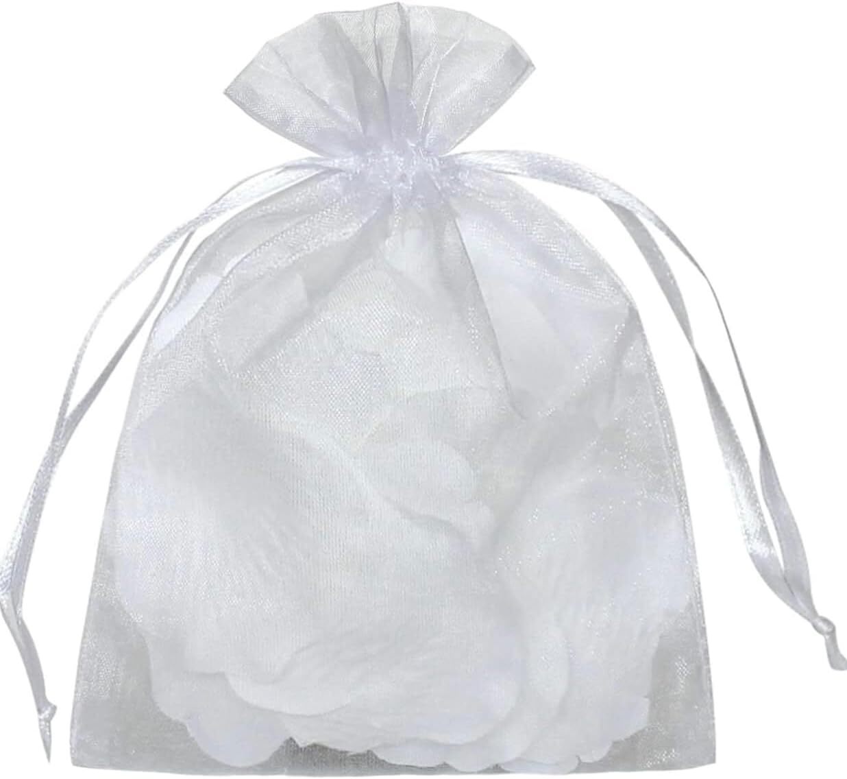 50 Organzabeutel, 5 X 7 Cm, Mit Kordelzug, Geschenkverpackung Für Schmuck, Obstschutz, Transparente Weiße Beutel Für Hochzeiten Und Geschenke