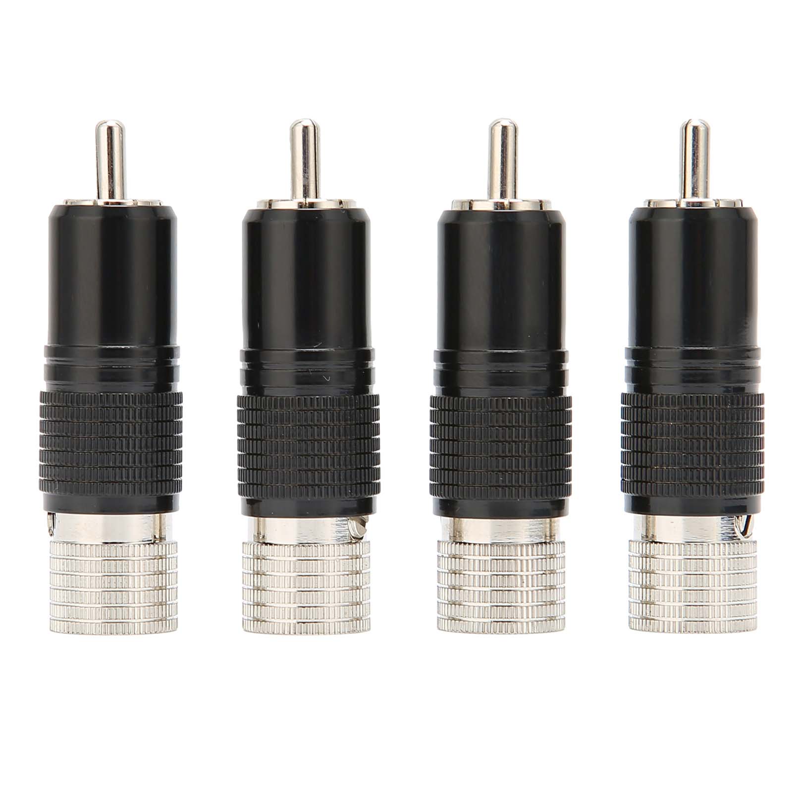 Preffair 4 Stück Lotus Rca-stecker Aus Rhodiniertem Goldmessing, Lötfrei, 10 Mm, R1738