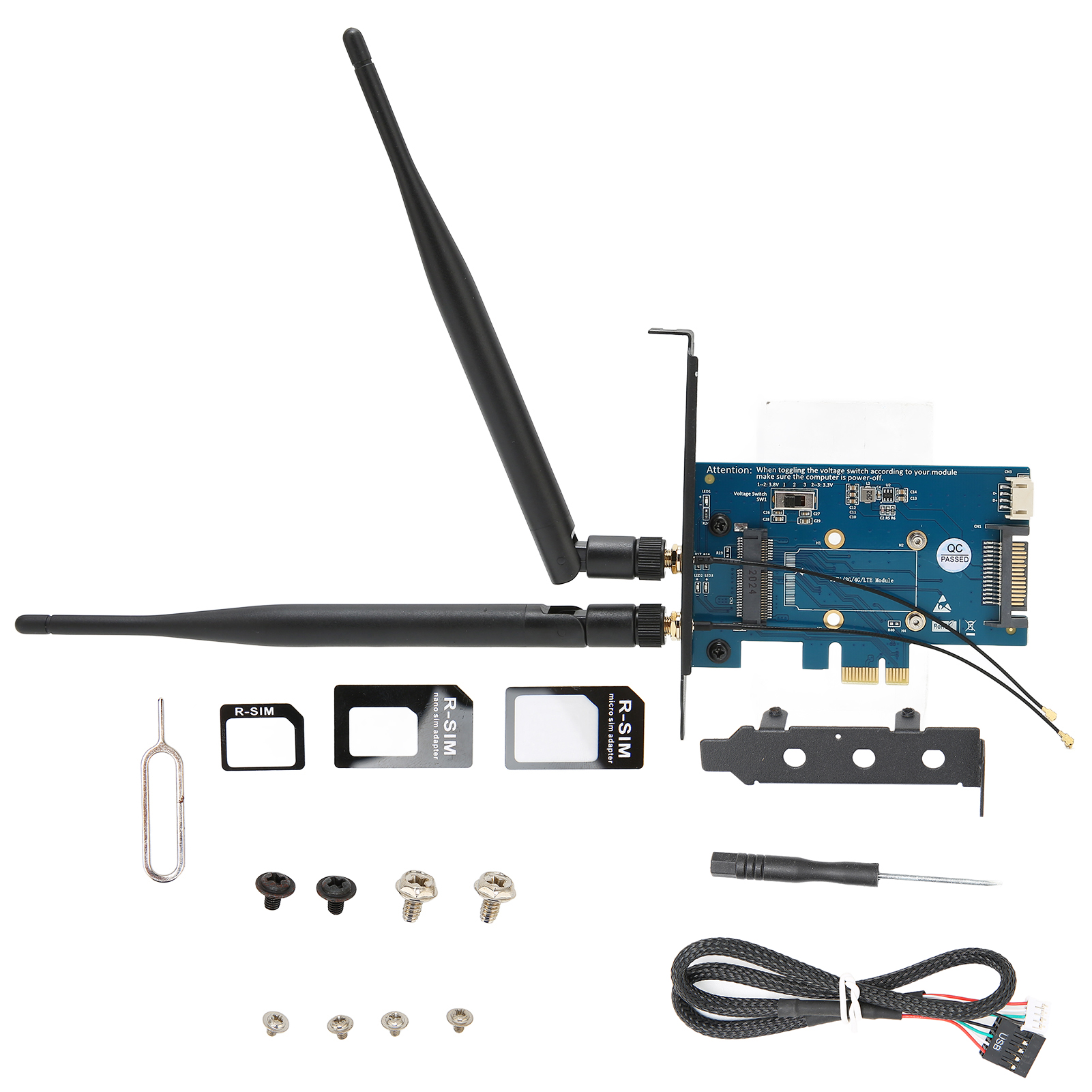 Vielseitiger Mini-pcie-adapter, Kompatibel Mit Verschiedenen Systemen, 4-pin-stromanschluss, Kompaktes Format Für Pcie-karten