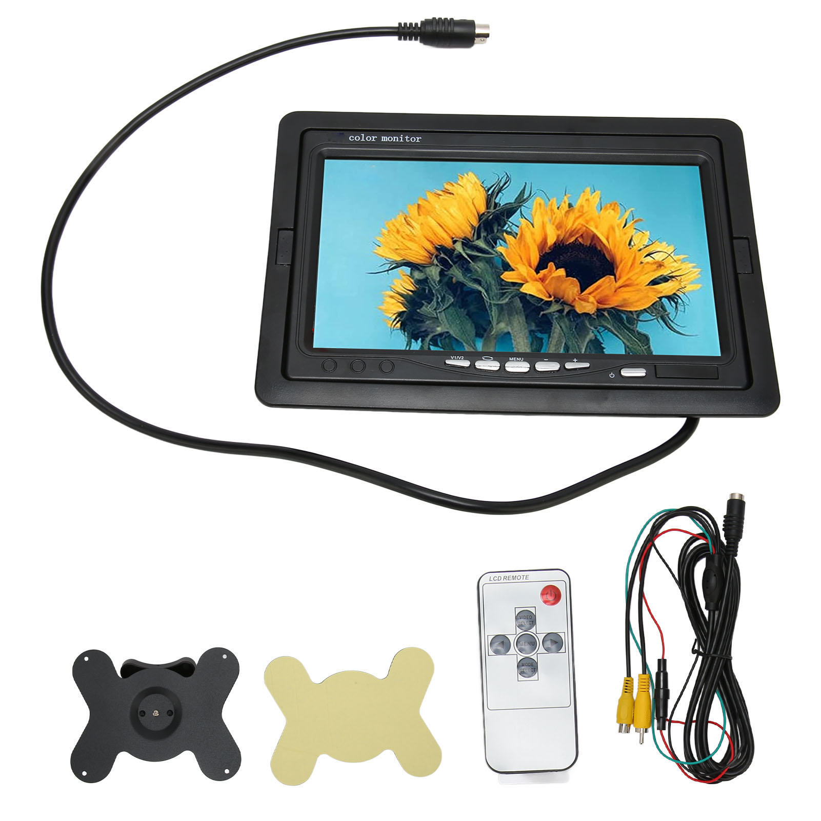 Drehbarer 7-zoll-farb-tft-lcd-bildschirm Für Rückfahrkamera, 2 Av-eingänge, Monitor Für Auto-dvd Und Überwachung.