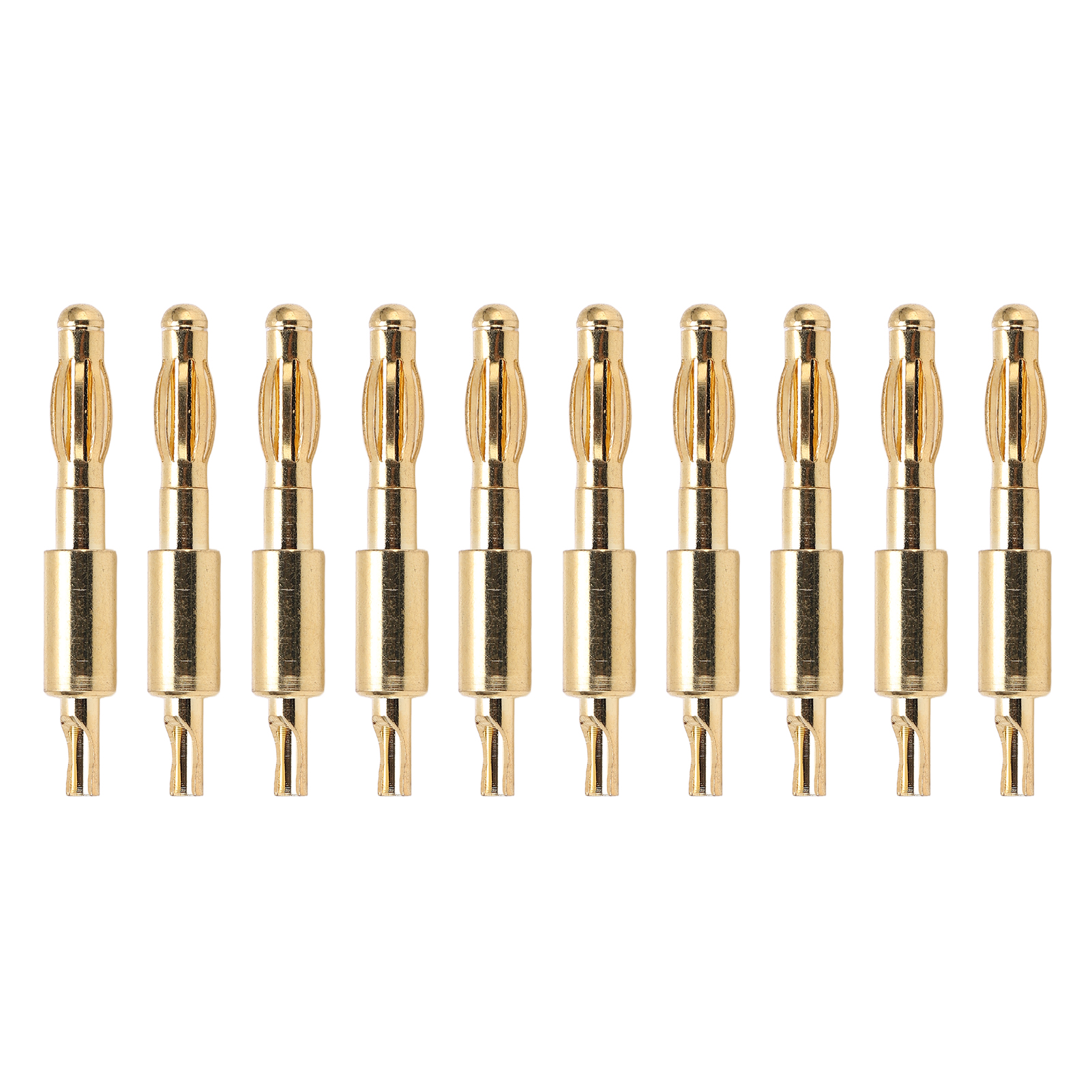 10 Stück Vergoldete 4-mm-bananenstecker (stecker) Zum Löten, Verdrahten Und Für Elektrische Prüfungen