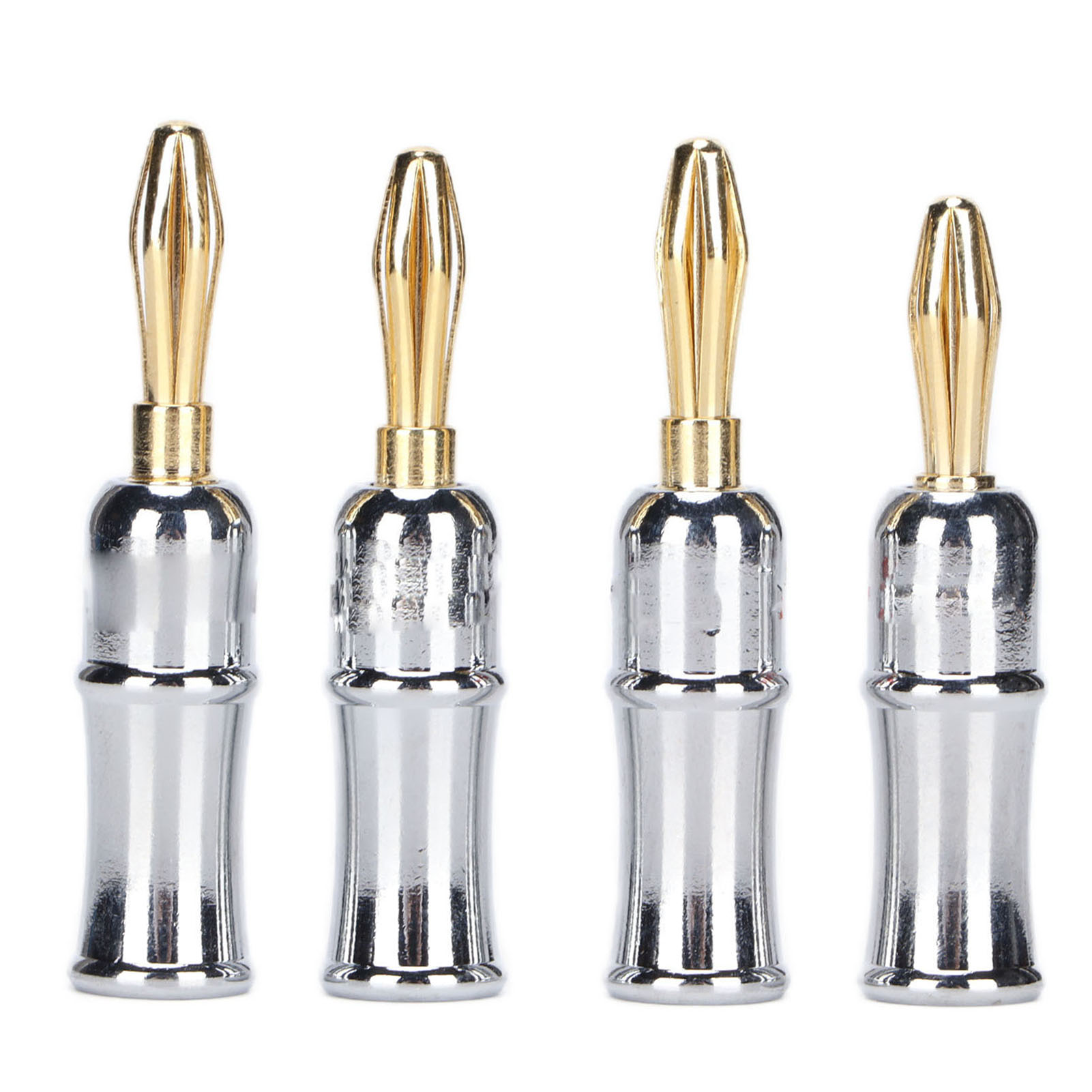 Preffair 4er-pack Bananenstecker Aus 24 Karat Vergoldetem Messing, Sechspoliger Bananenstecker Für Lautsprecher Ba1462