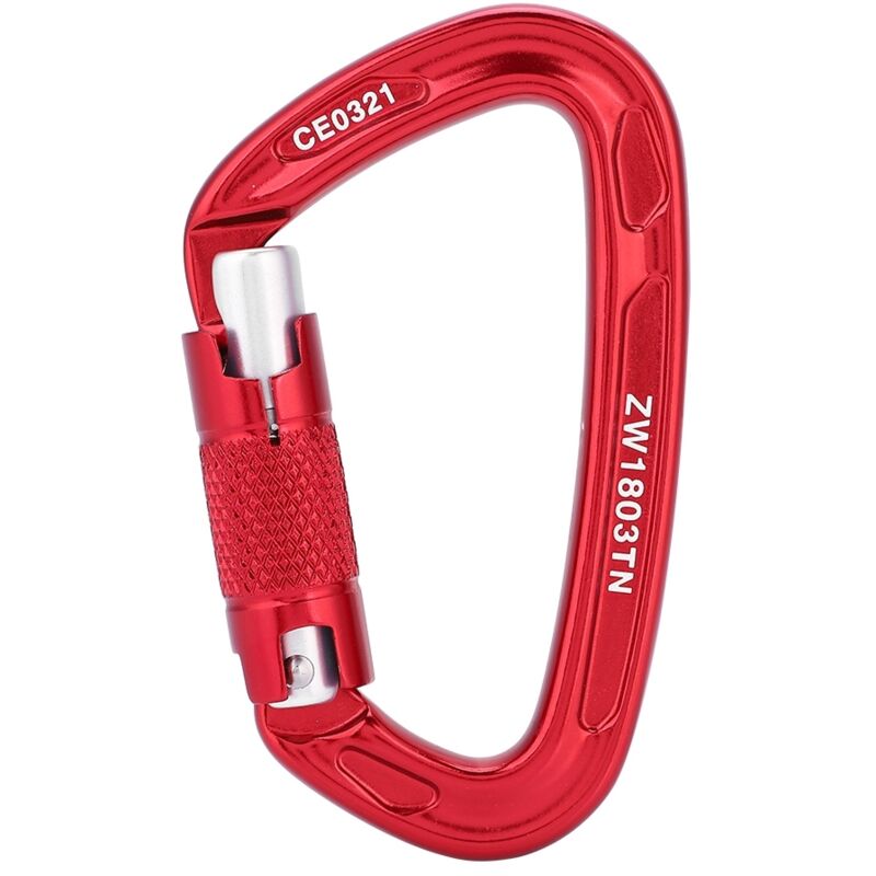 25 Kn Sicherheitskarabiner Für Klettern, Wandern Und Rettungseinsätze - D-ring (rot)