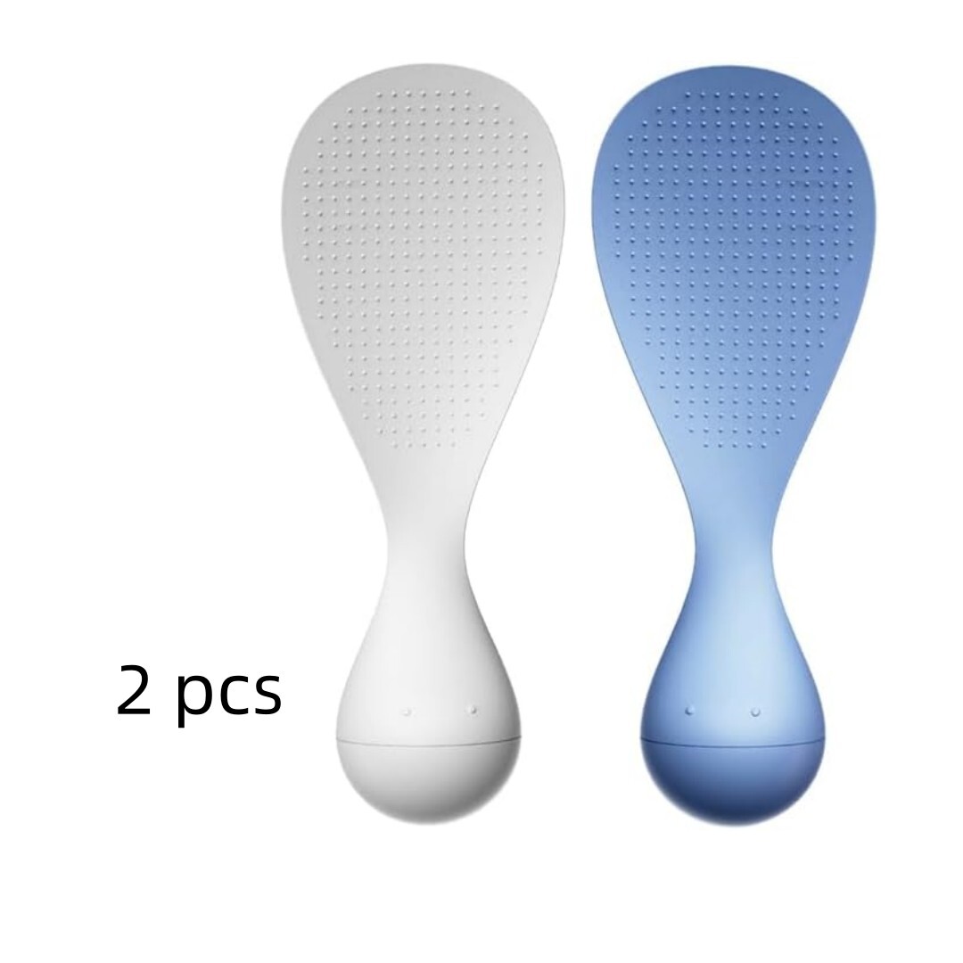 2-teiliges Kreatives Antihaft-reislöffel-set, Reislöffel Für Becher, Reisspatel Für Becher, Antihaftbeschichtung (weiß + Blau)