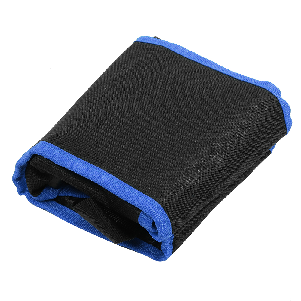 Multifunktionale Gürteltasche (56 X 16 Cm) Für Garten- Und Elektrowerkzeuge Mit Mehreren Fächern, Schwarz + Blau