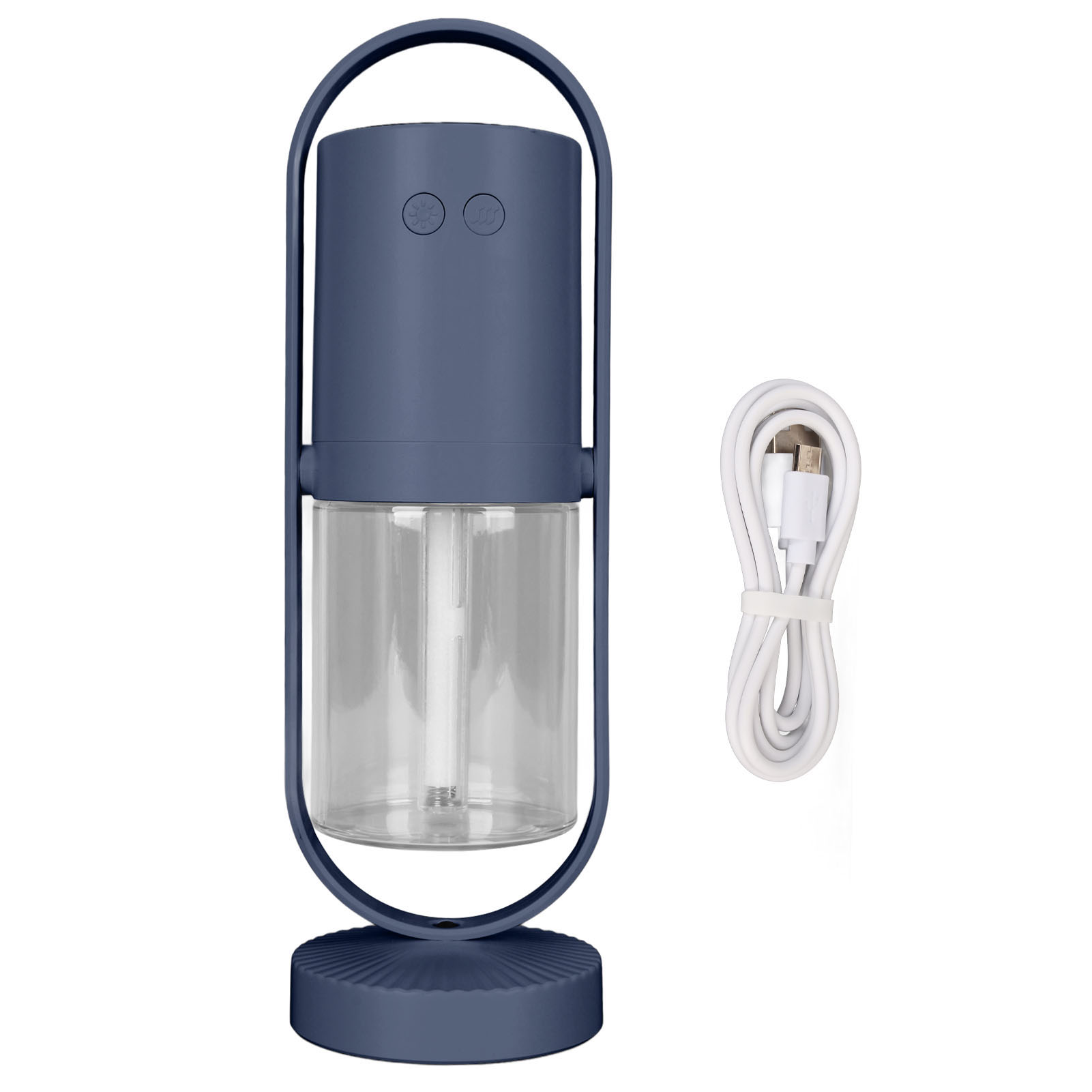 Tragbarer 200-ml-ultraschall-luftbefeuchter Mit Rgb-led – Leiser Vernebler Für Auto, Baby Und Reisen – Blau-lila