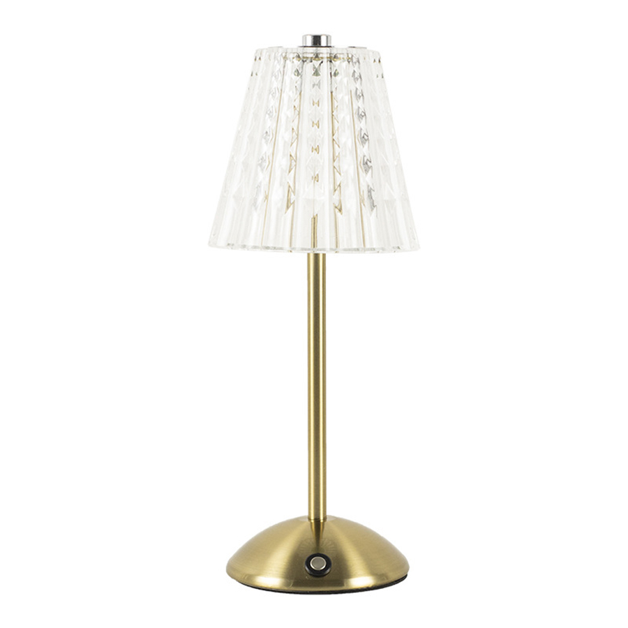 Wiederaufladbare, Kabellose Led-tischleuchte, 3-farbige Kristall-schreibtischlampe Mit Einstellbarer Helligkeit, Dekoration Für Schlafzimmer, Küche, Restaurant, Gold
