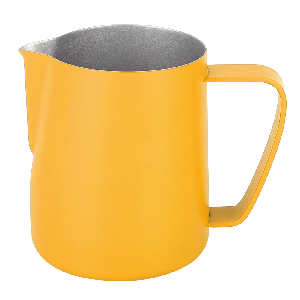 350-ml-milchkännchen Aus Edelstahl Für Milchaufschäumer, Ideal Für Latte Macchiato Und Cappuccino, Barista-zubehör, Gelb