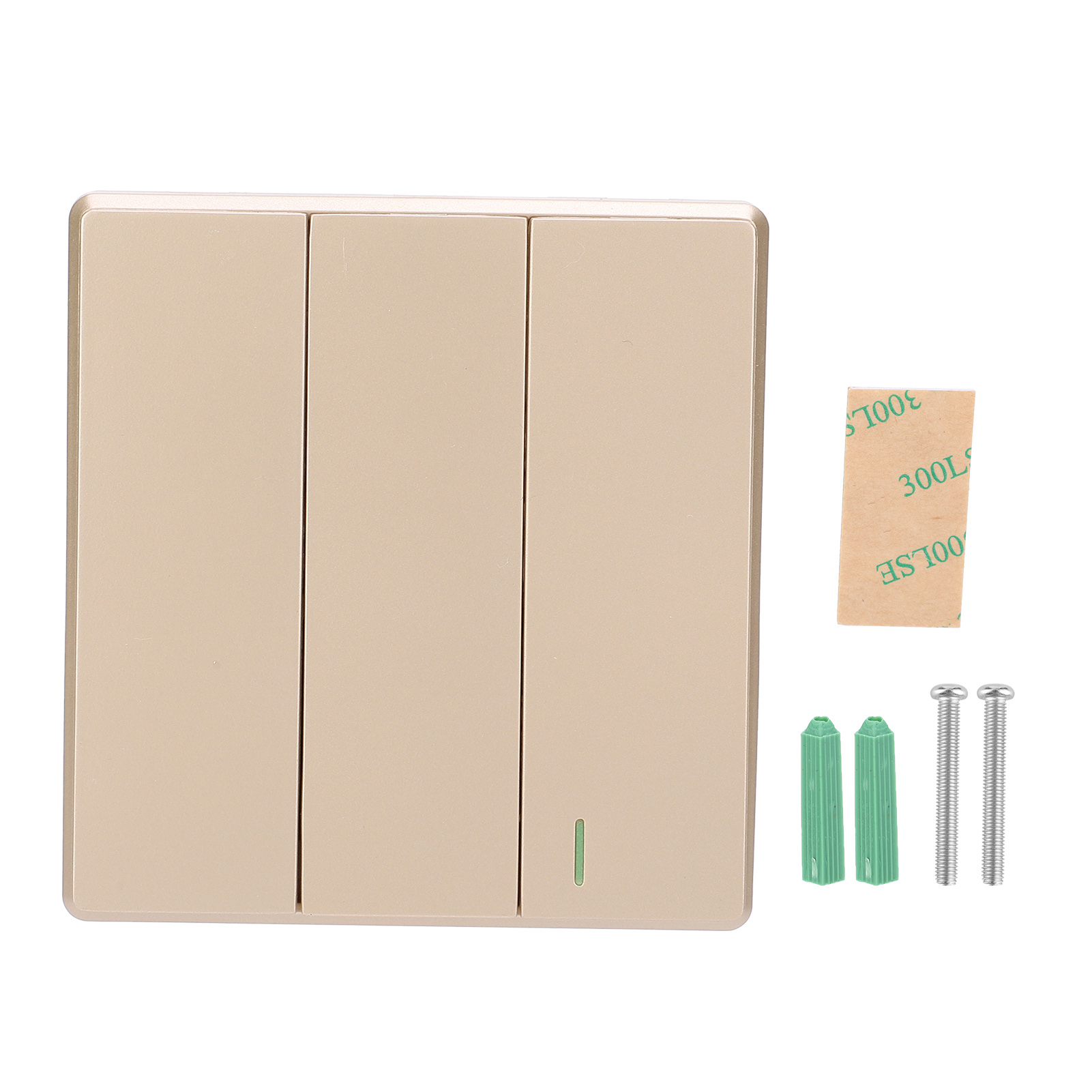 Kabelloser Led-schalter Mit Fernbedienung, 3-wege, Goldfarben, Kunststoff, Tdl9987-3