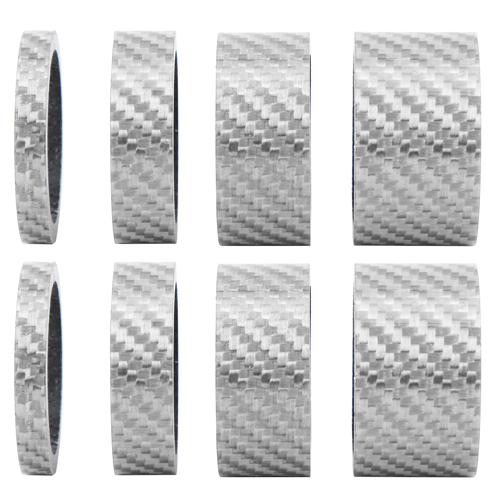 Stück Carbonfaser-fahrradgabel-spacer 5/10/15/20 Mm, Silberne Vorbauscheiben