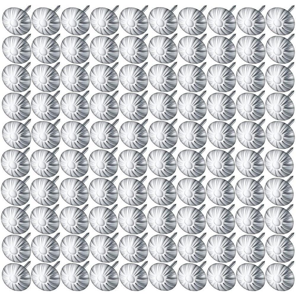100 Dekorative Sofanägel, Zierleisten Für Möbel, Diy, 7/16-zoll-kopf (antikmessing-gänseblümchen-design), Silber