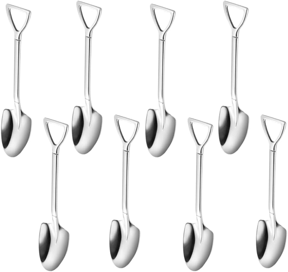 Set Mit 8 Silbernen Edelstahlspateln Für Desserts Und Gebäck