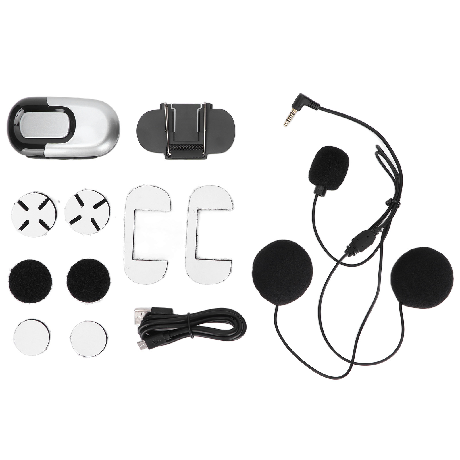 Motorradhelm Mit Abnehmbaren Bluetooth-5.0-kopfhörern, 1100-mah-akku, Für Motorradfahrer – Silber