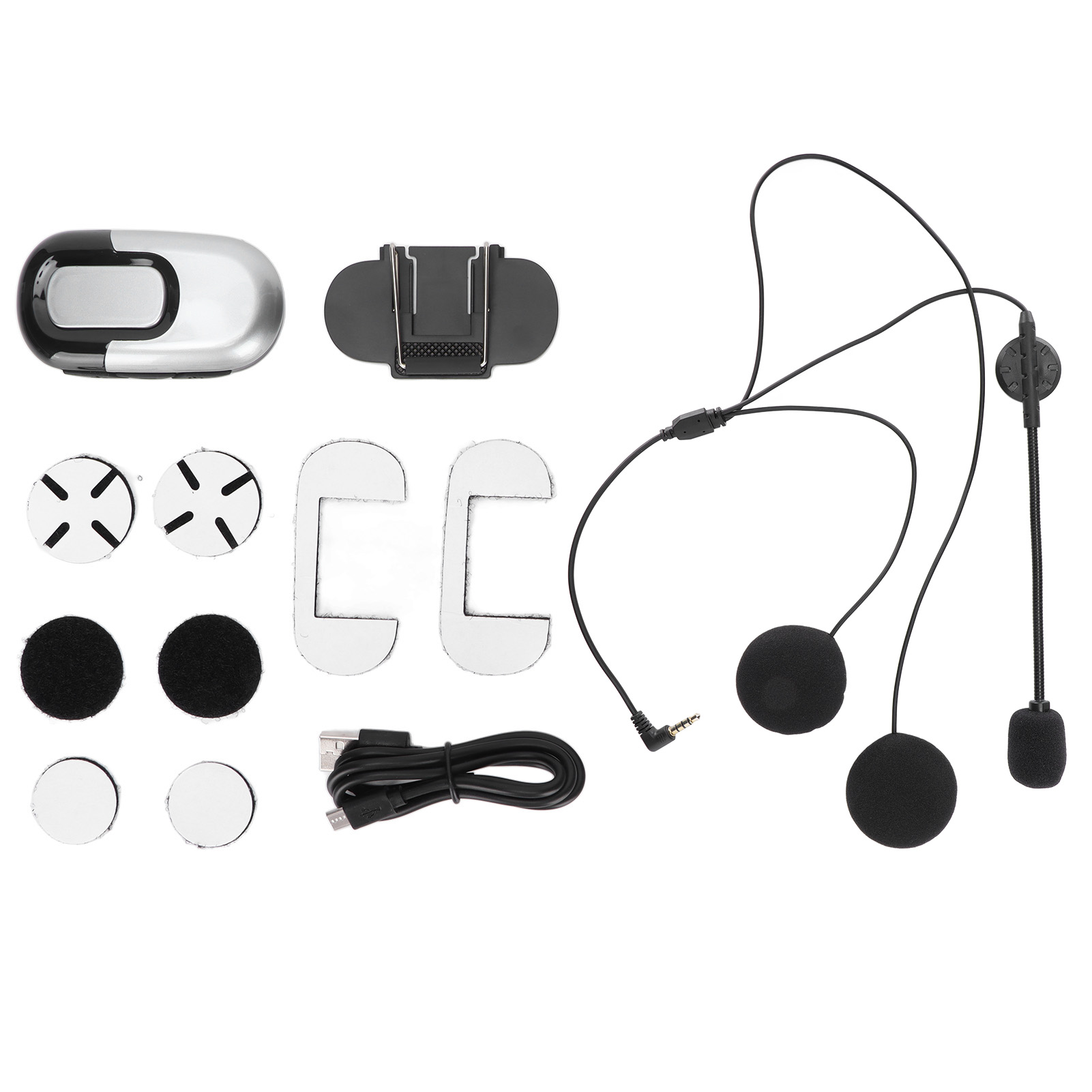 Motorradhelm Mit Bluetooth 5.0, Geräuschunterdrückung, Wasserdicht Und Mit Integrierten Kopfhörern – Silber