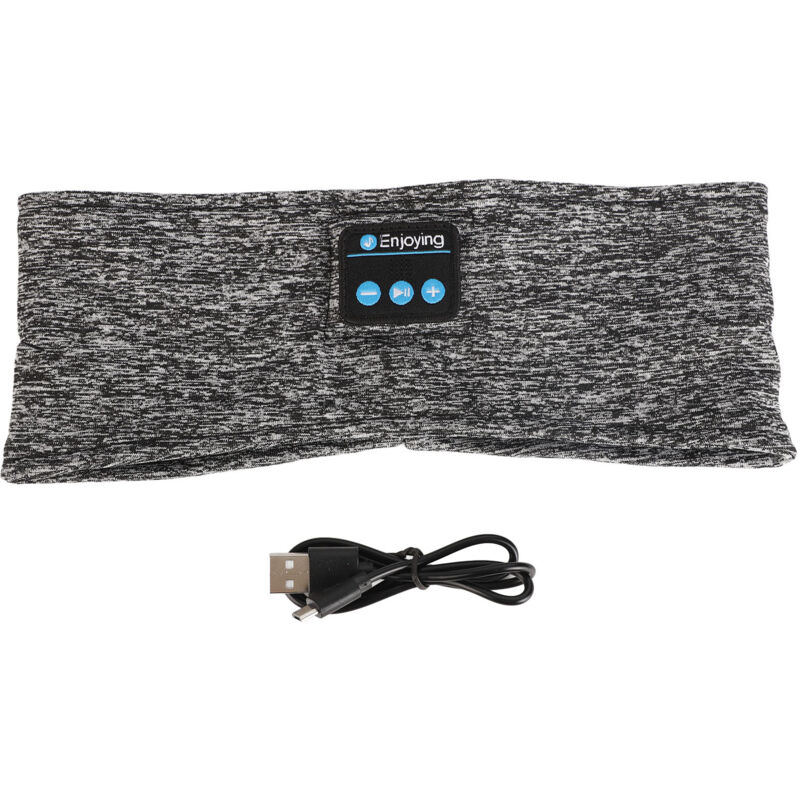 Tragbares Usb-bluetooth-sportstirnband Mit Musikfunktion Zum Schlafen, Laufen, Meditieren Und Reisen – Hellgrau