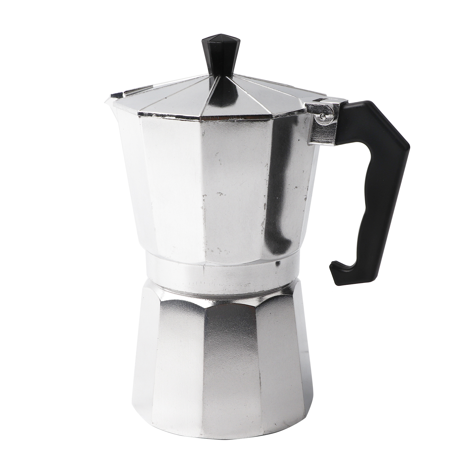 Italienische Kaffeemaschine Aus Aluminium, 6 Tassen, Achteckige Kaffeekanne Für Espresso Zu Hause