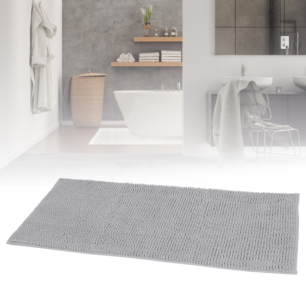 Weiche, Rutschfeste Matte 50 X 120 Cm Für Bad, Küche, Schlafzimmer – Silbergrau