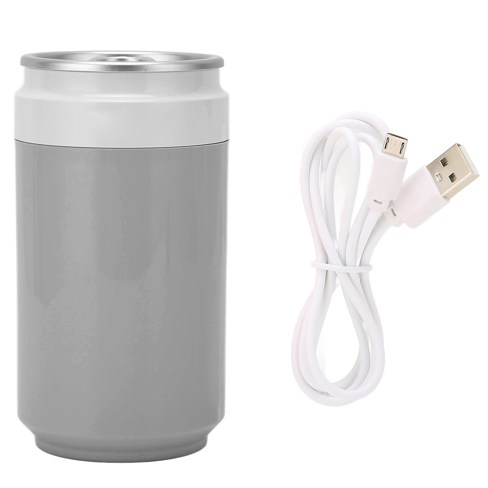 Leiser Usb-luftbefeuchter Mit Led-beleuchtung Für Ätherische Öle, Geeignet Für Auto, Büro Und Reisen – Grau