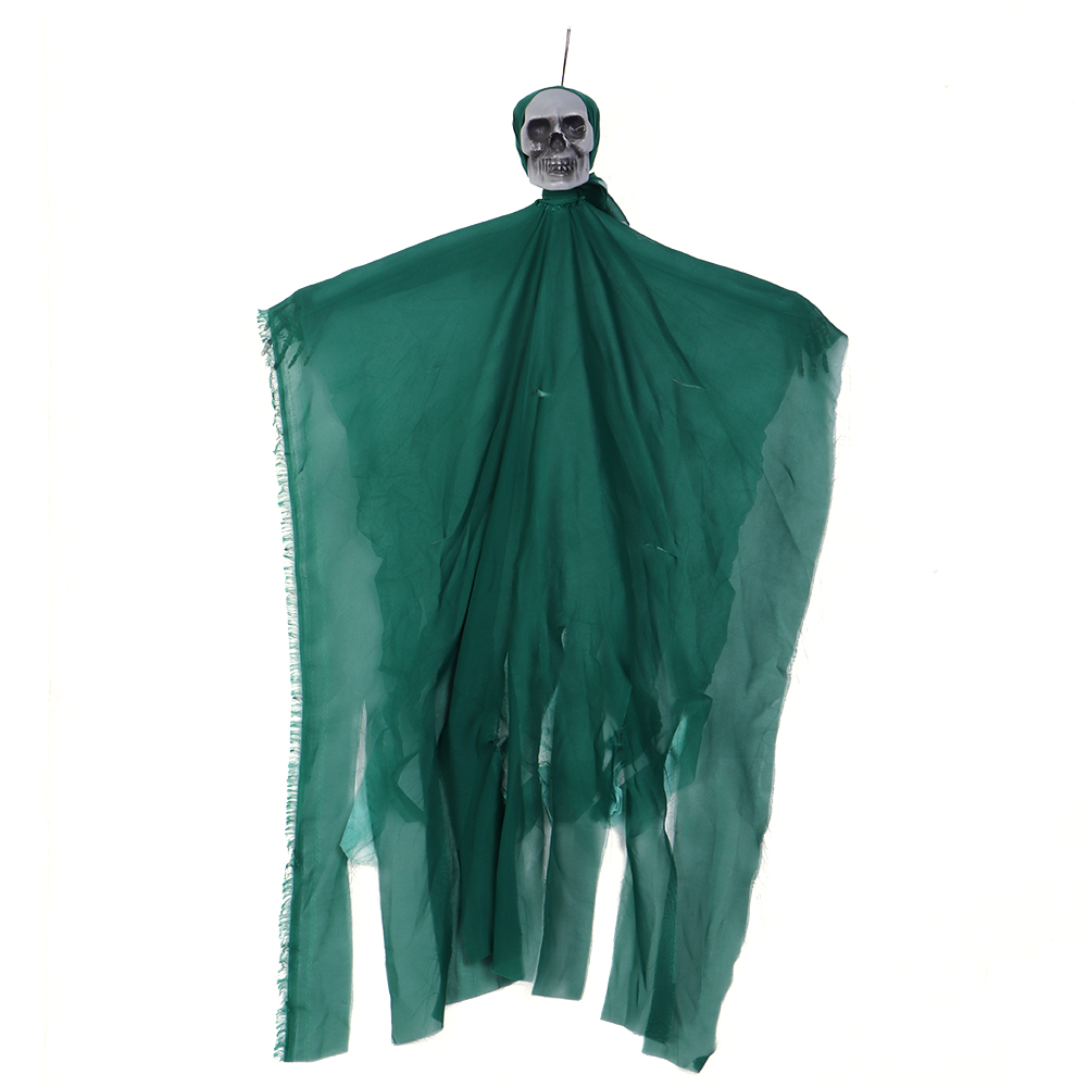 Realistische Halloween-skelett-hängedekoration Mit Grüner Kleidung