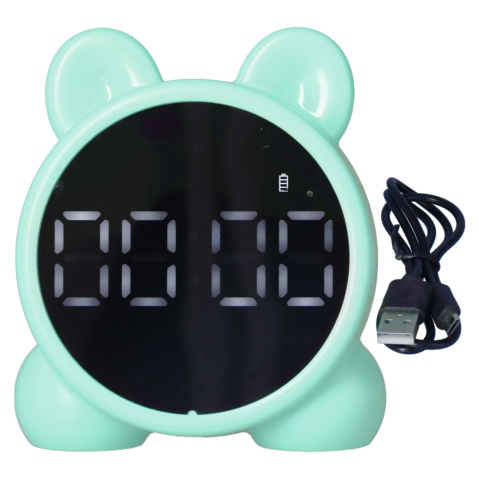 Digitaler Bluetooth-wecker Mit Wiederaufladbarem Lautsprecher Für Kinderzimmer Und Büro, Grün