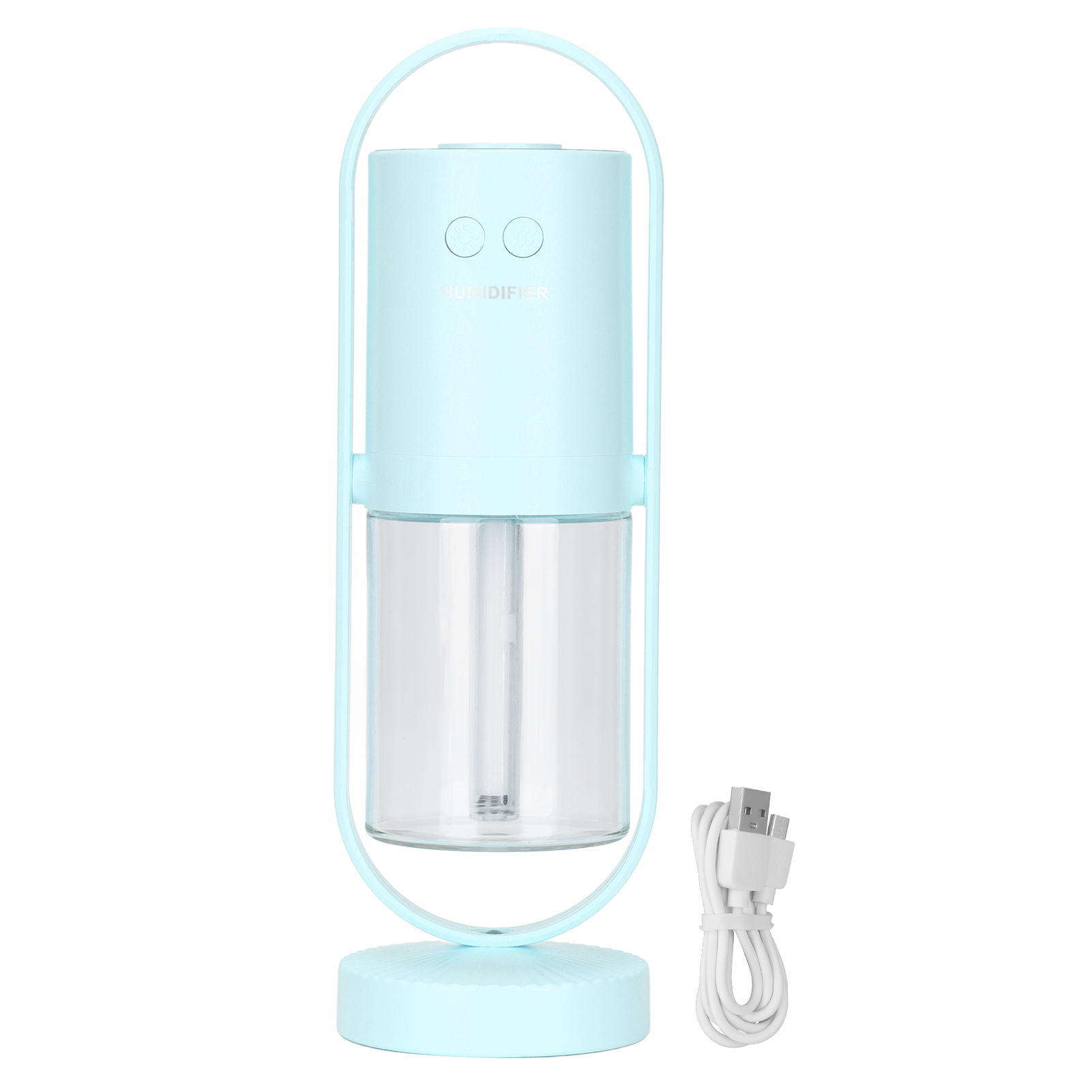 Tragbarer Usb-luftbefeuchter Für Auto, Büro Und Reisen – 360° Drehbar, 2 Vernebelungsmodi, Hellblau