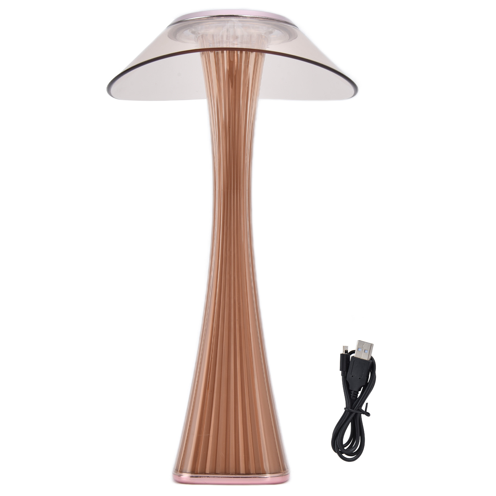 Berührungsempfindliche Led-tischleuchte Mit Usb-ladefunktion, Warmem Und Einstellbarem Licht, Modernem Roségold-design