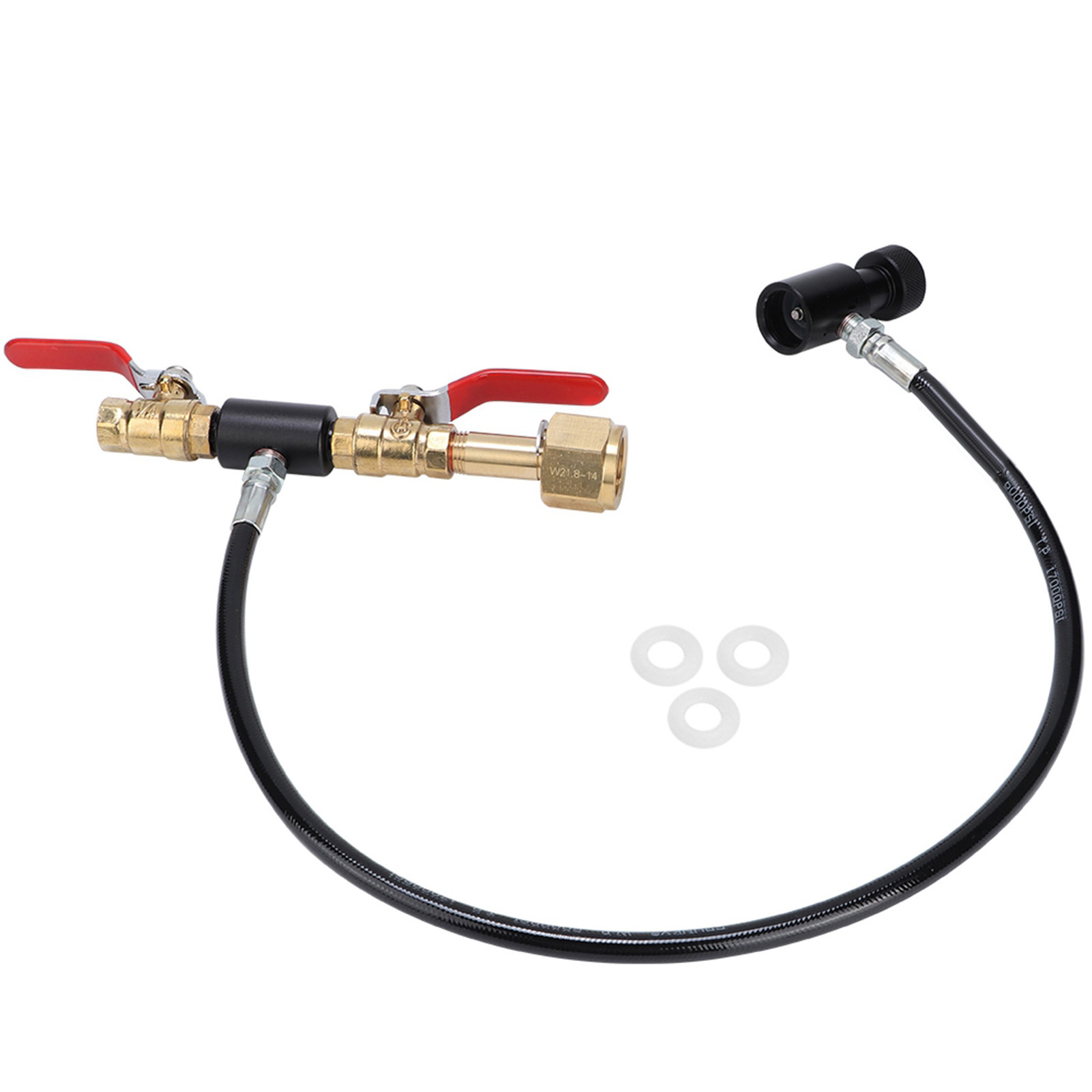 Co2-flaschen-nachfülladapter Mit 61 Cm Schlauch Für Soda, Eu-gewinde W21.8-14