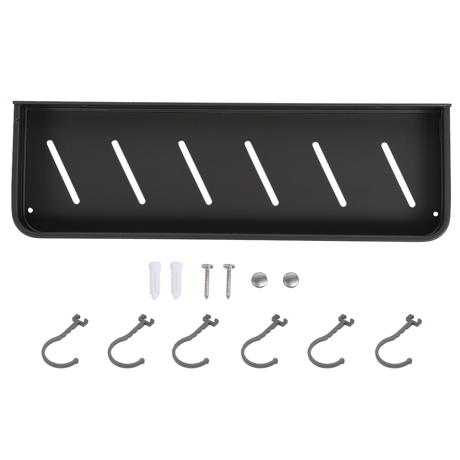 Wandmontiertes Duschregal Mit 6 Haken, Handtuchhalter Und Shampoo-organizer, 40 Cm