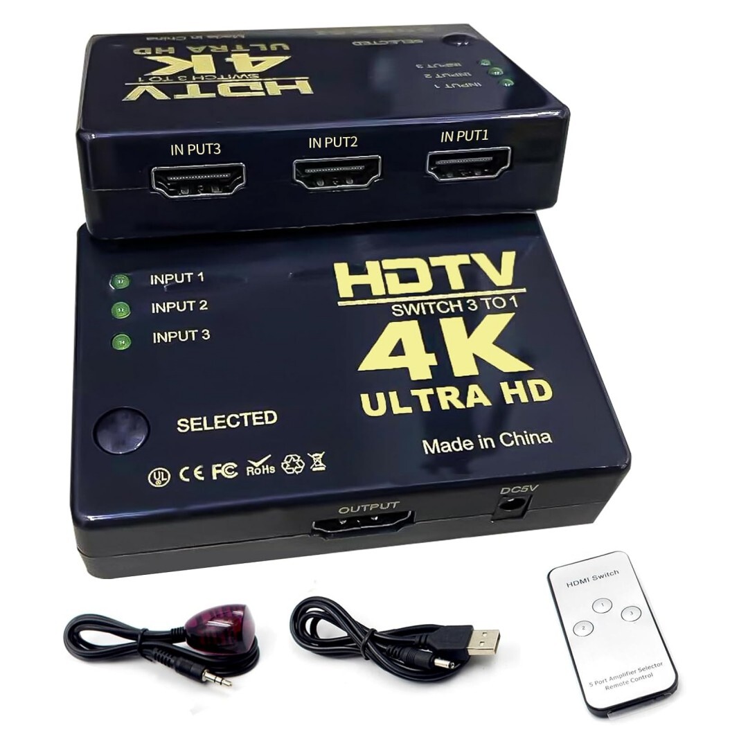 3x1 4k Hdmi-switch Mit Fernbedienung – 3 Eingänge, 1 Ausgang Umschalter