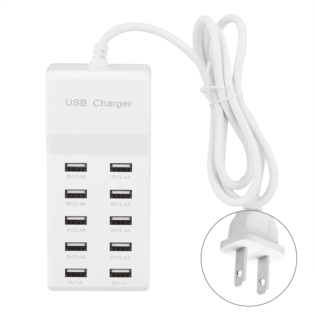 5v 10-port Schnellladegerät Mit Usb-anschluss Für Smartphones Und Tablets (100-240v)