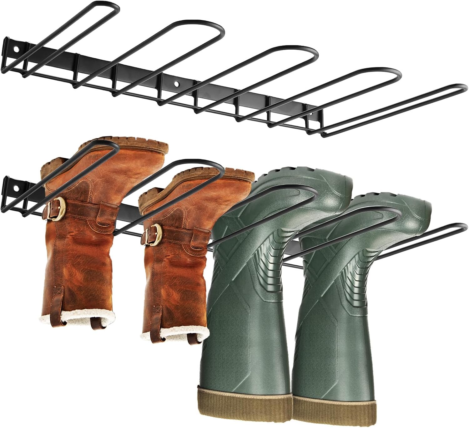 2-teiliges, Wandmontiertes Schuhregal Aus Metall, Aufbewahrung Für Stiefel Und Schuhe, Ideal Für Eingangsbereich, Ankleidezimmer Oder Garage.
