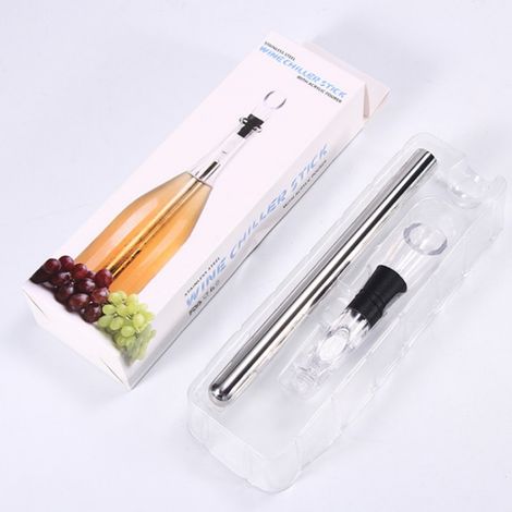 3-in-1-weinflaschenkühlstab Aus Edelstahl – Schnelle Kühlung Ohne Eis, Mit Diffusor Und Ausgießer – Ideales Weinaccessoire Und Geschenk