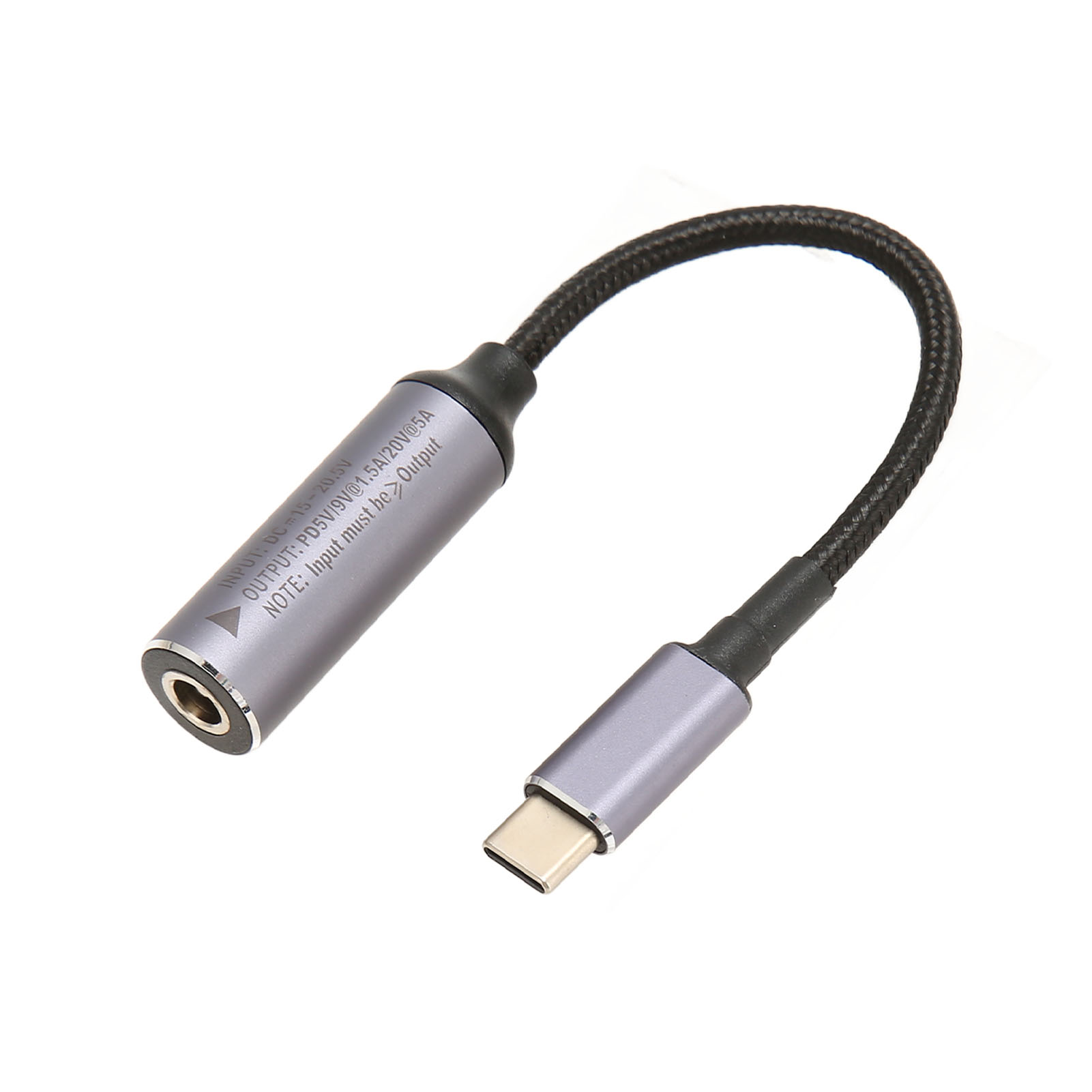 Dc-auf-usb-c-kabel 5,5 X 2,5 Mm, 100 W, 17 Cm, Nylon-buchse, Für Tablet, Smartphone Und Pc