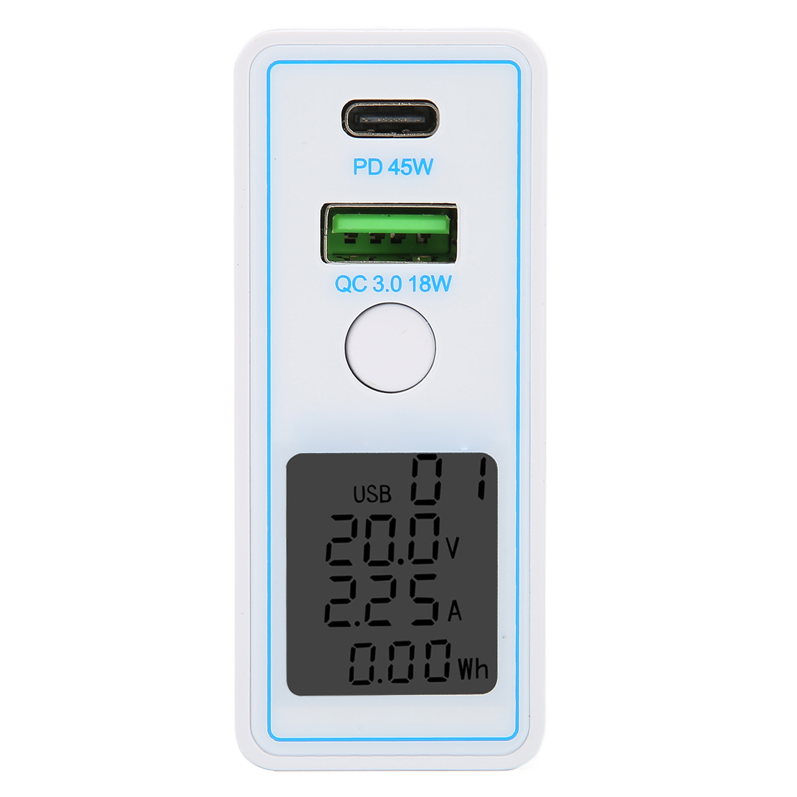 Schnelllade-netzteil Mit 2 Usb-c-anschlüssen, Pd Und Qc 3.0, Display Und Schalter – Tragbares Netzteil 100–240 V – Us-stecker Und Australischer Adapter