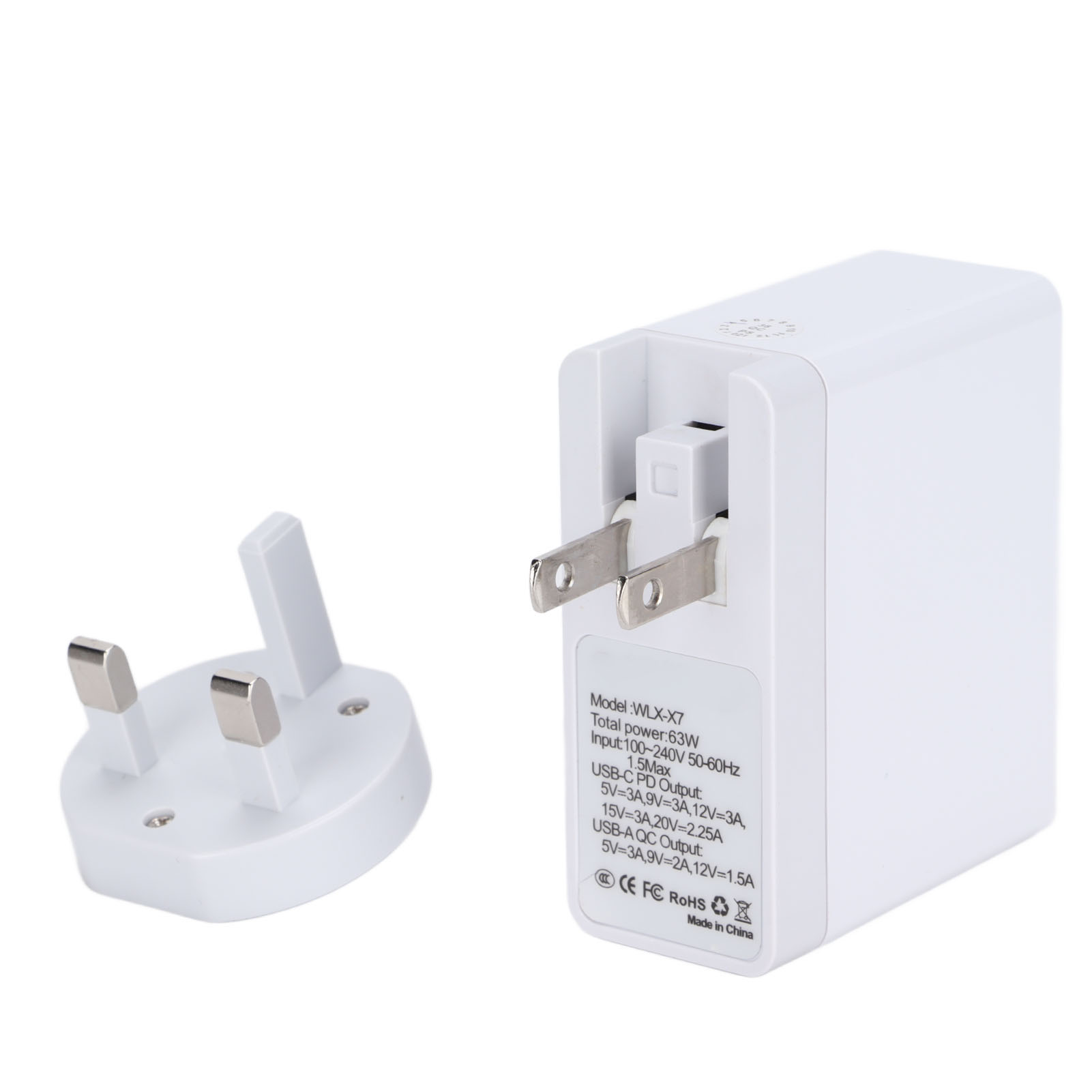 Tragbares Pd Qc3.0 Reiseladegerät Mit Lcd-bildschirm, Schnelladapter Für Handy Und Laptop, 100-240 V Mit Us/uk-steckern.