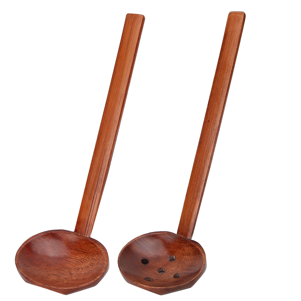Holzlöffel Mit Langem Griff, Suppen- Und Nudellöffel-set Mit Schaumlöffel, Küchenutensil