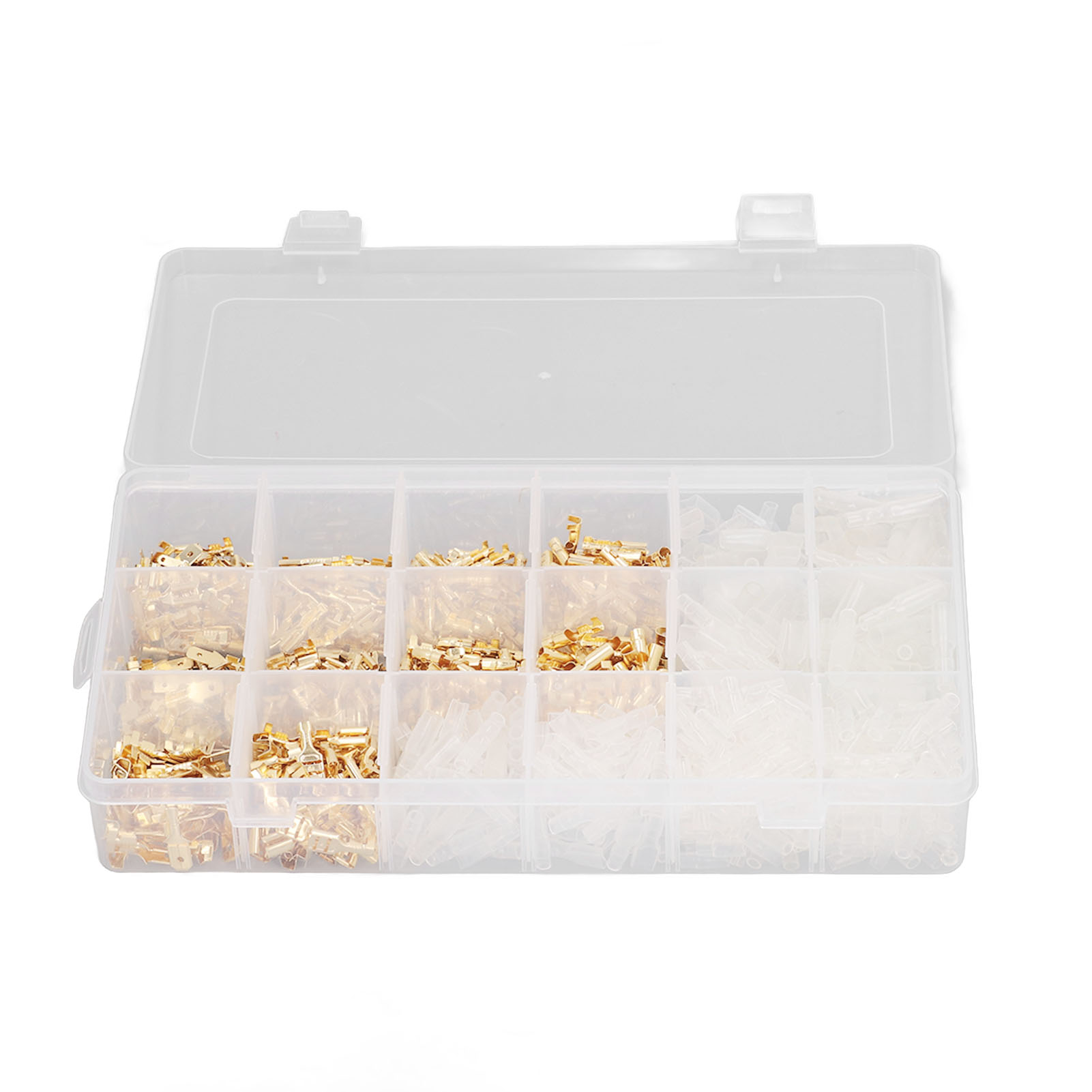 Set Mit 1000 Vergoldeten, Pvc-isolierten, Flammhemmenden Flachsteckverbindern Für Stecker Und Buchsen