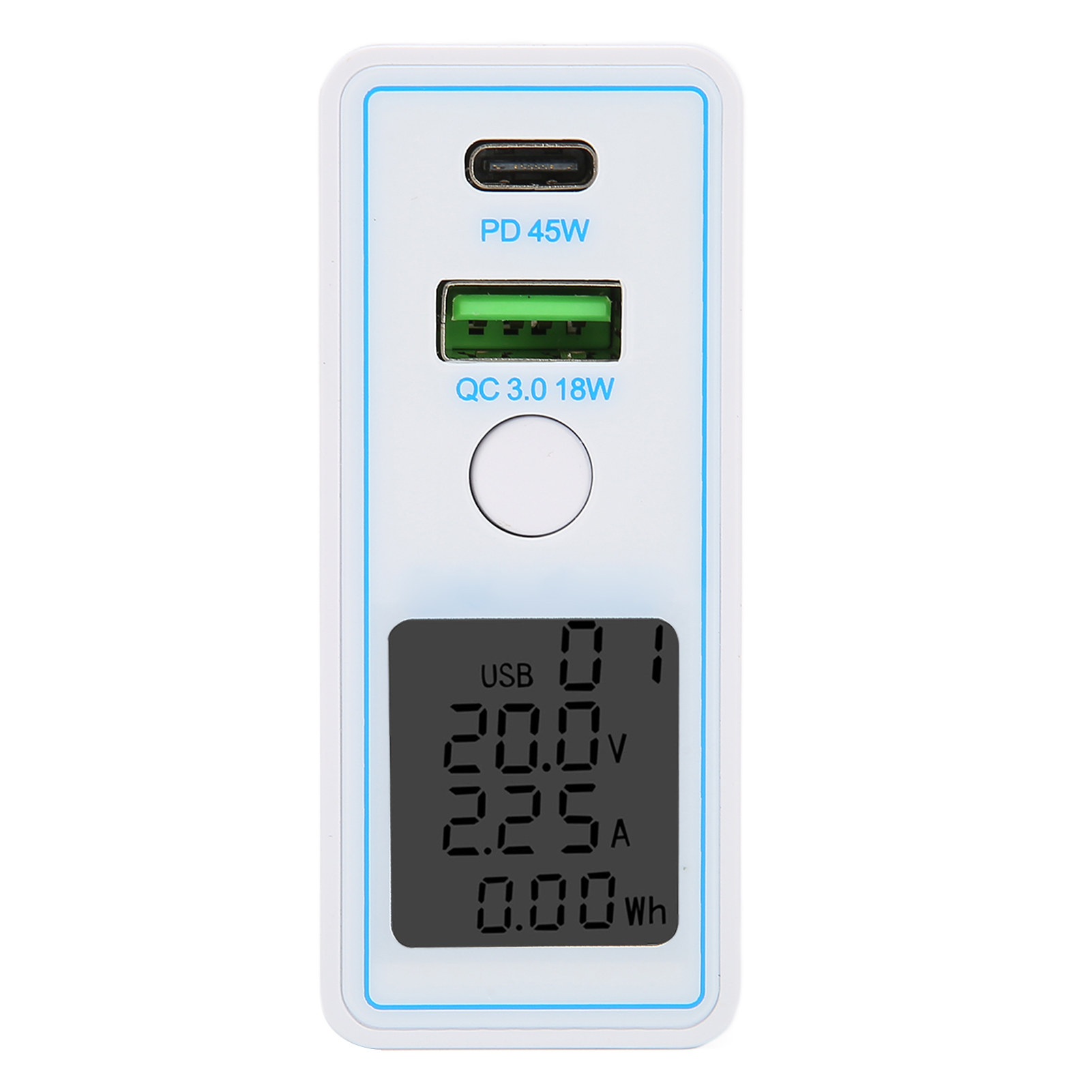Schnelllade-netzteil Mit 2 Usb-c-anschlüssen, Pd- Und Qc-3.0-unterstützung, Display Und Schalter, Netzteil 100–240 V, Us-stecker Mit Eu-adapter, Tragbar Und Kompakt