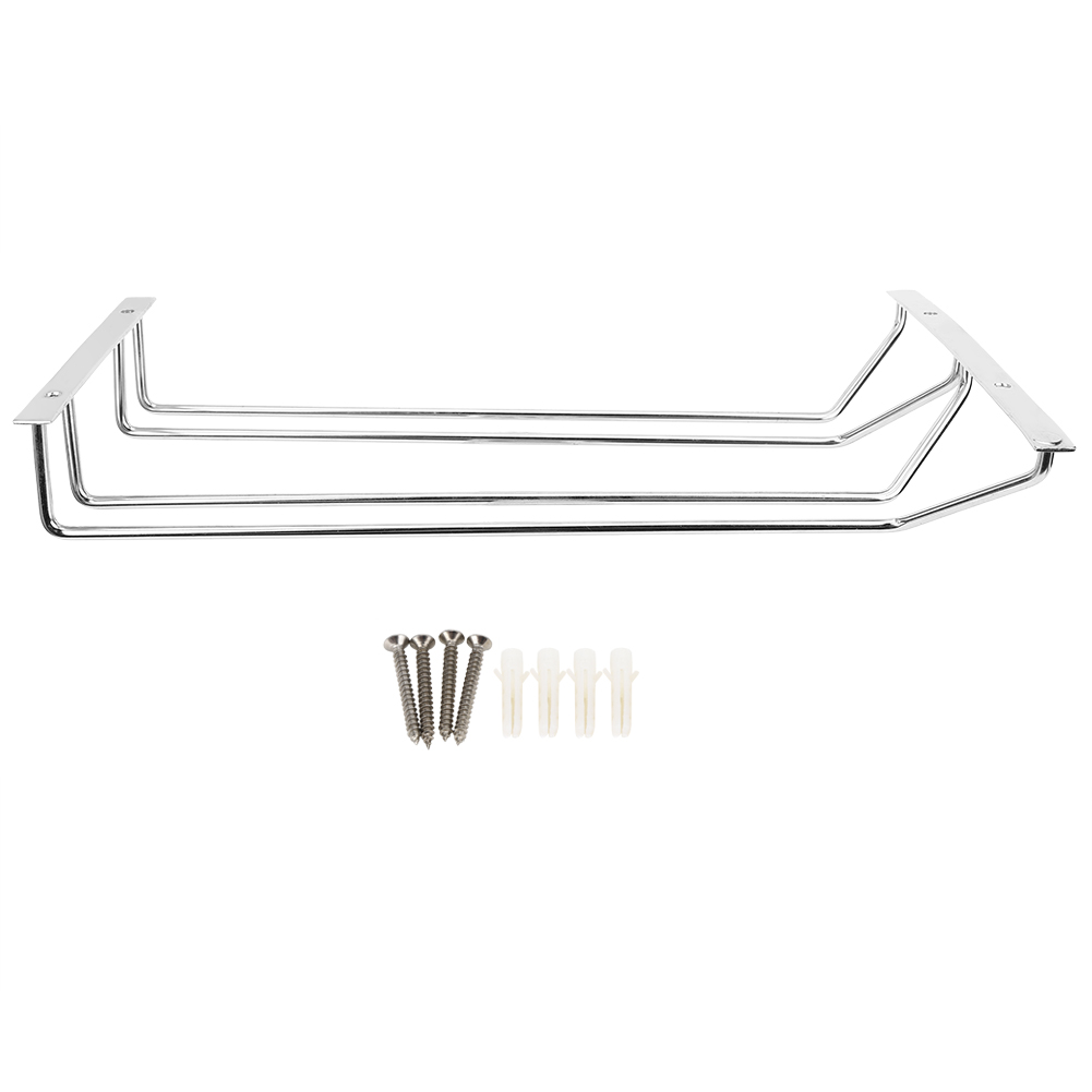 35 Cm Hohes, Zweireihiges Hänge-weinregal Aus Edelstahl Für Bar, Küche Oder Zuhause
