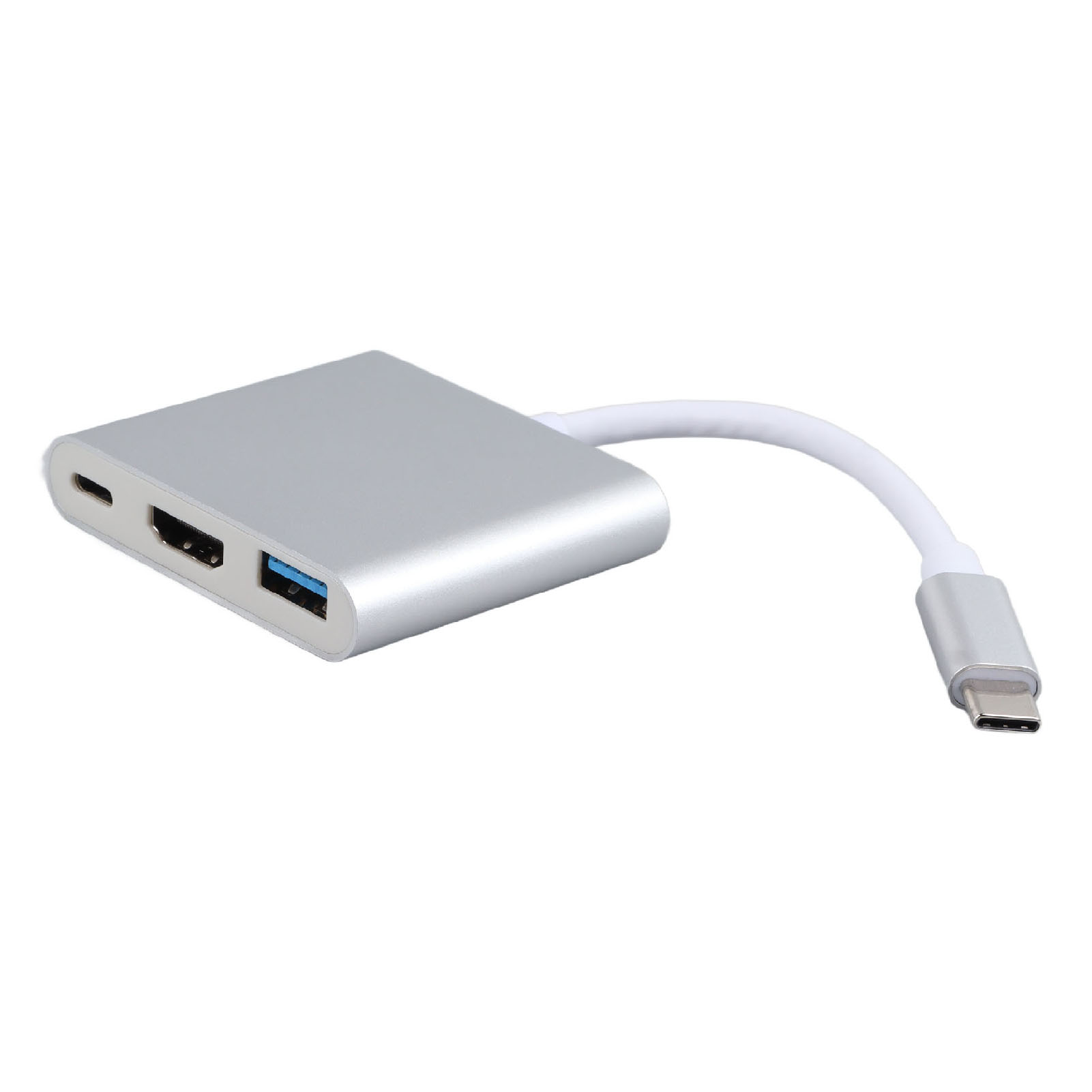 3-in-1 Usb-c-dockingstation Aus Aluminiumlegierung, Usb-c-hub Mit 5 Gbit/s Übertragungsrate, 60 W Pd-ladefunktion Und 4k Hd-ausgang Für Pc, Fernseher Und Projektor.
