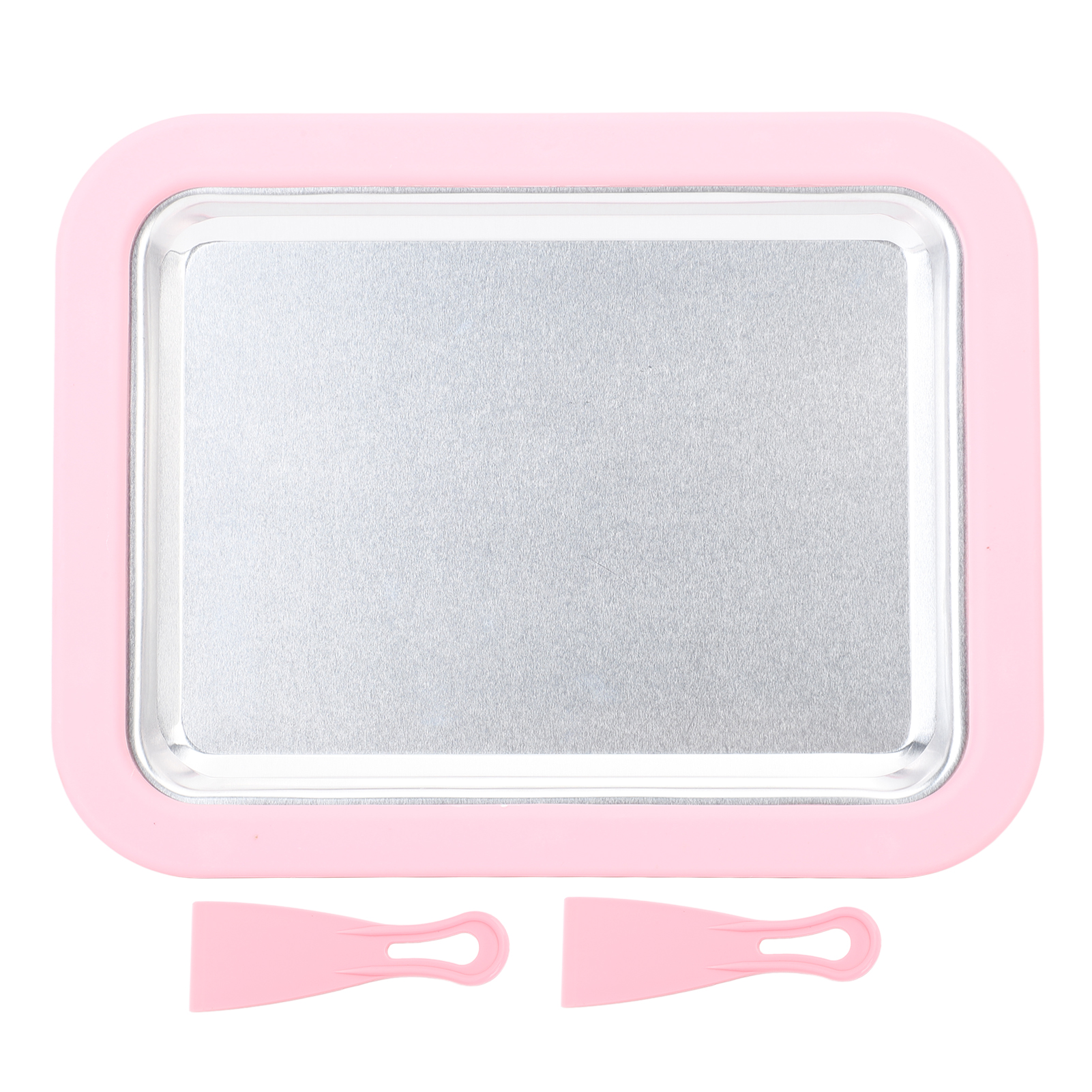 Eismaschine Mit Rollenmechanismus Für Frozen Yogurt, Sorbet Und Gelato – Gesundes Und Familienfreundliches Diy-produkt – Kleine Rosa Aluminiumlegierungsplatte
