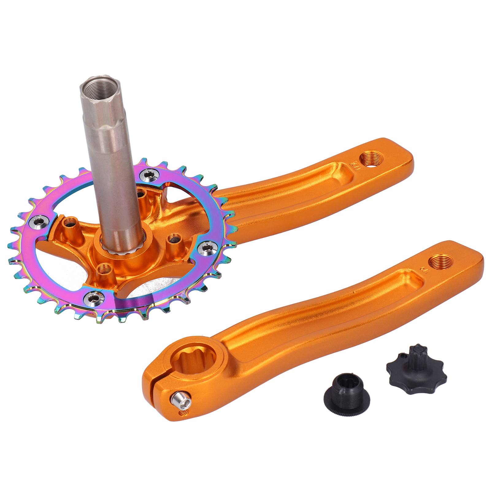 Zk-22 32t Fahrradkurbelgarnitur Aus Aluminiumlegierung Mit Goldenem Kettenblatt Und Kurbelarm