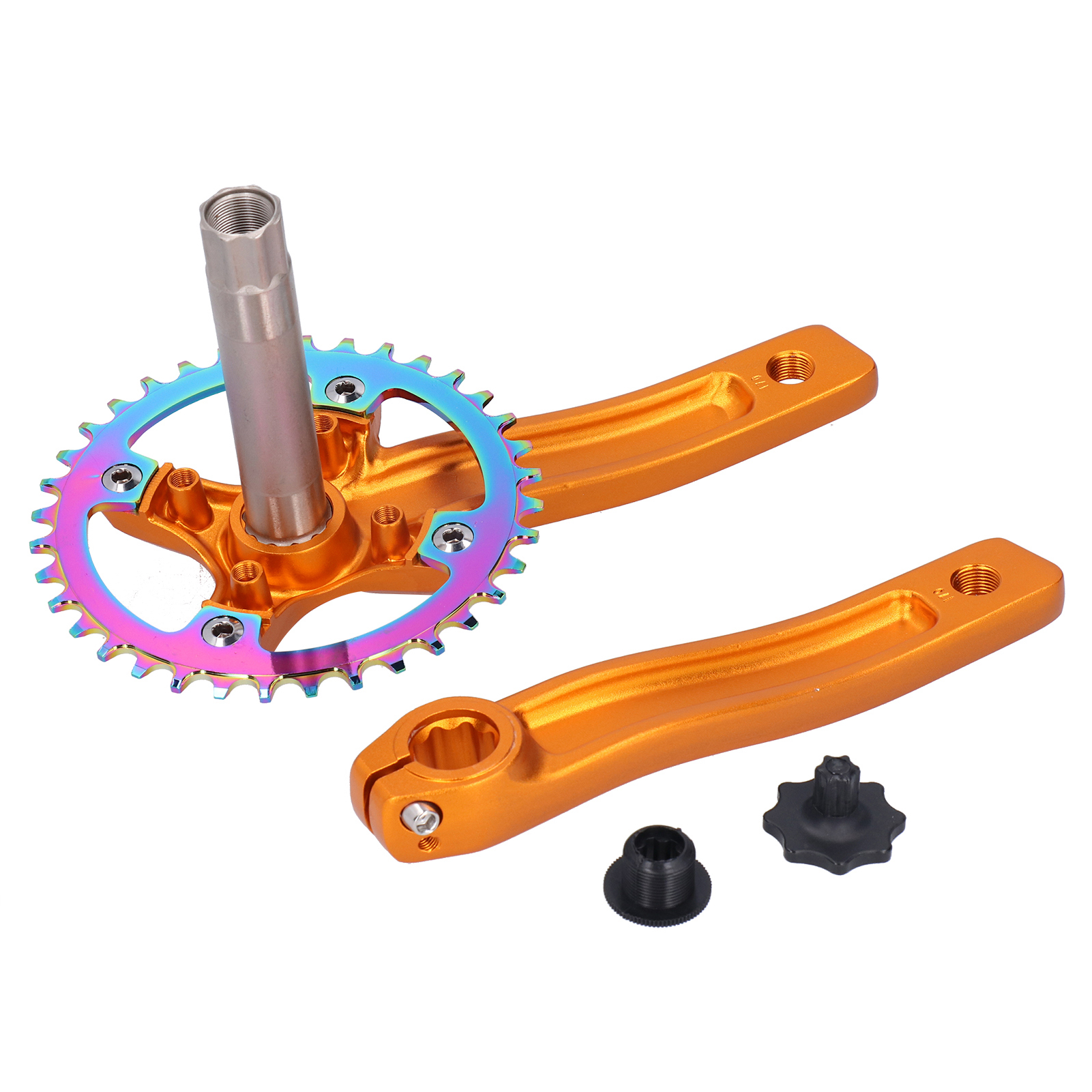 Zk-22 Kurbelarm Für Singlespeed-fahrräder, 36 Zähne, Aluminiumlegierung, Goldfinish