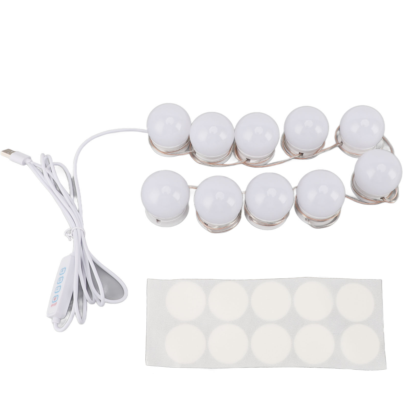 Led-badezimmerleuchte Mit 10 Leuchtmitteln, Einstellbarer Usb-stromversorgung, Beleuchtung Für Schmink- Und Ankleidezimmer, Variable Farbe Und Helligkeit