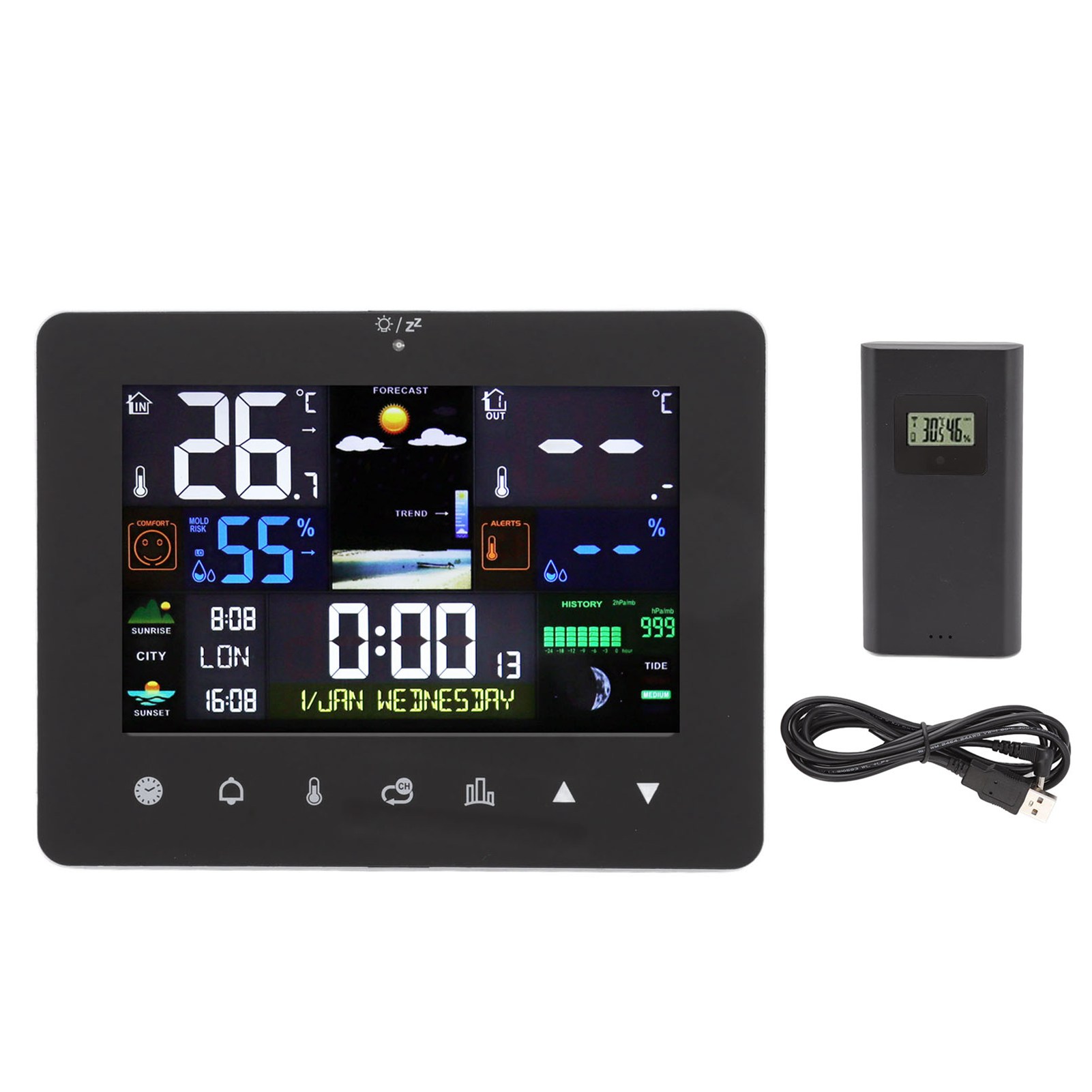 Zimmerwetteruhr Mit Hygrometer Und Digitalthermometer